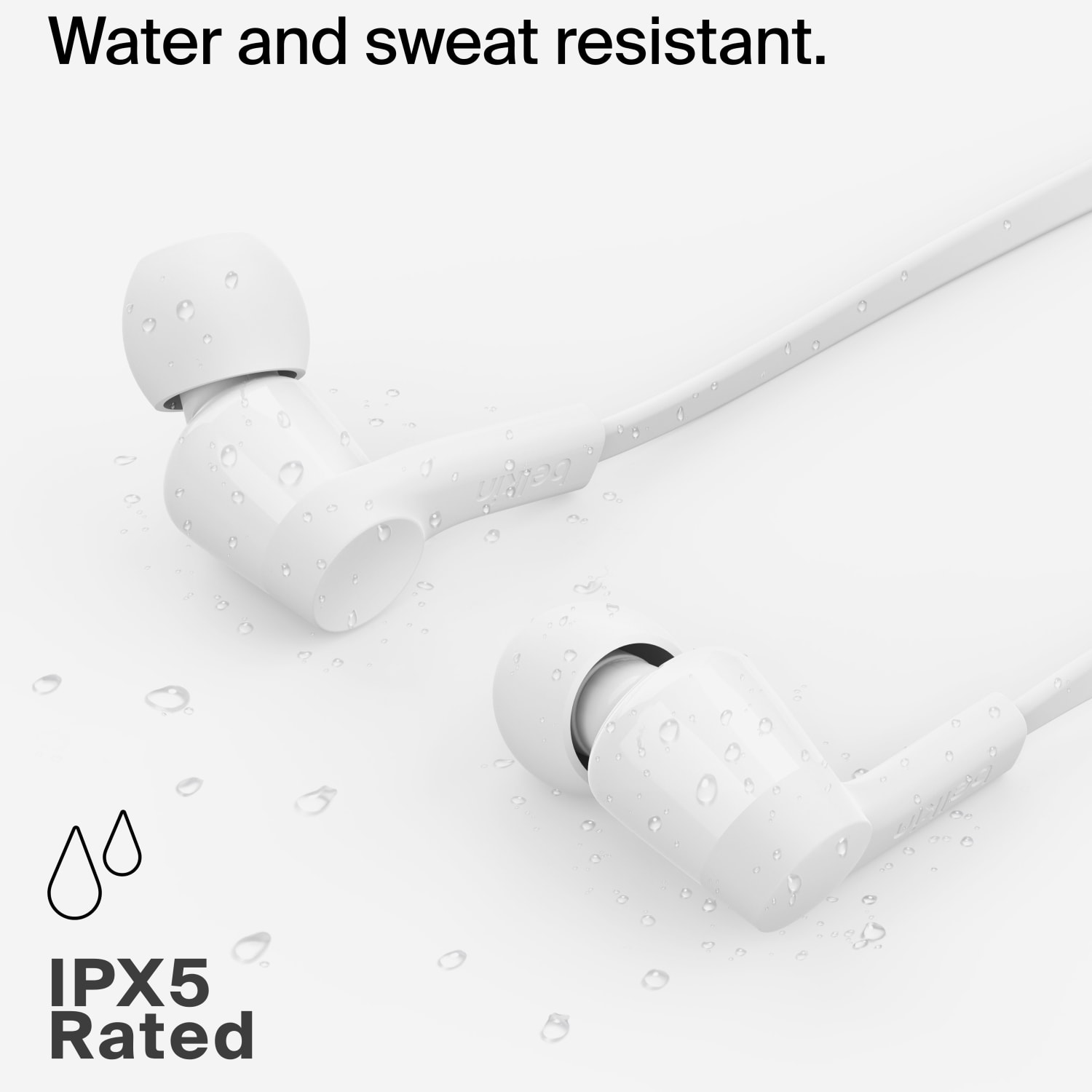 Belkin SoundForm USB-C Wired Earbuds With Adjustable Volume Limiter, White - Image 6