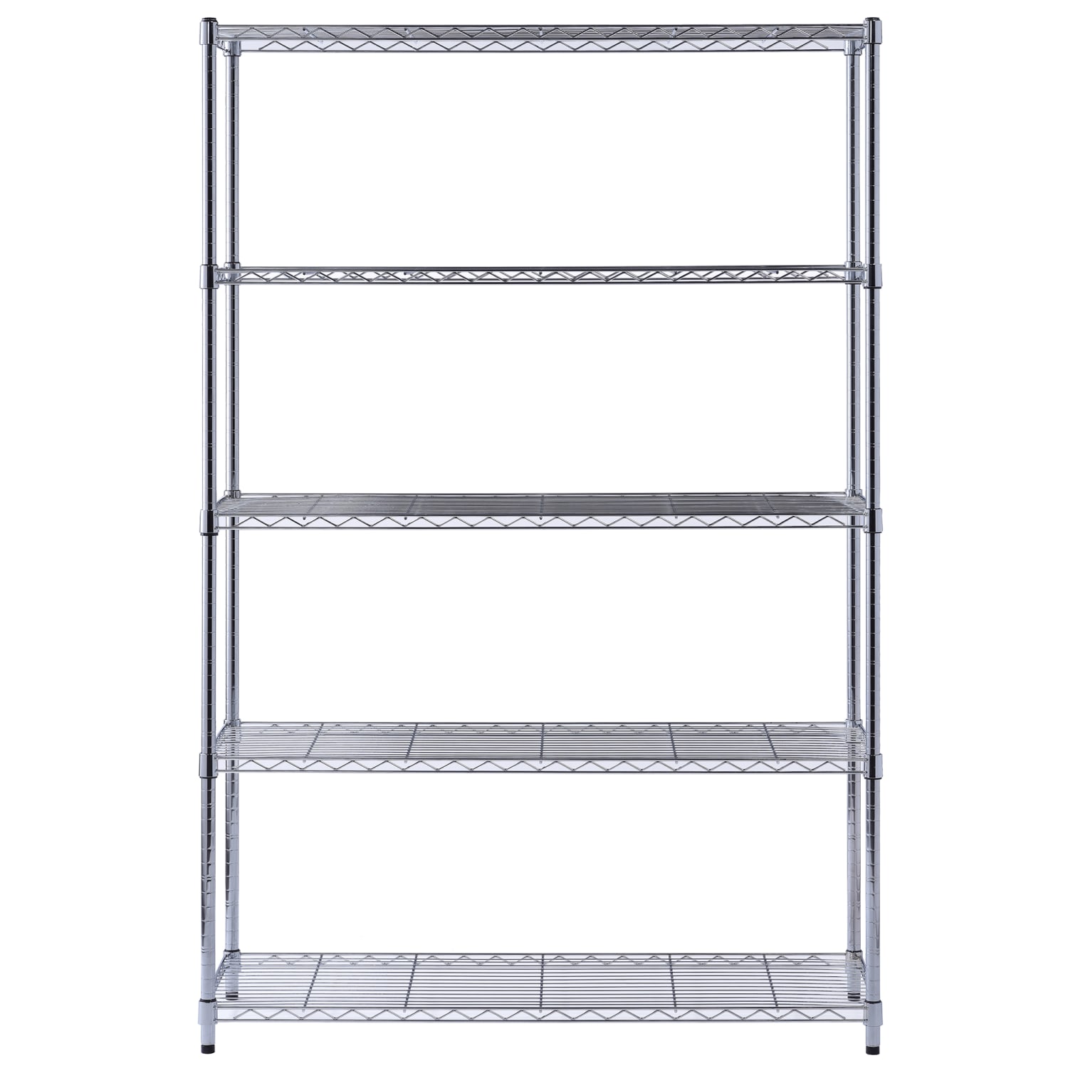 Edsal Muscle Rack Adjustable Mobile Wire Shelving, 5-Tier, 75inH x 48inW x 18inD, Chrome - Image 5