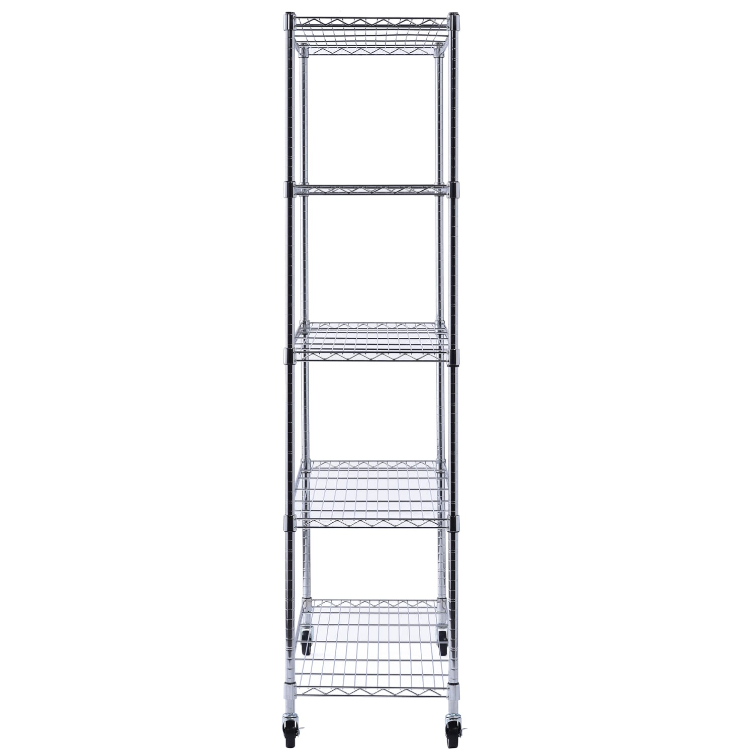 Edsal Muscle Rack Adjustable Mobile Wire Shelving, 5-Tier, 75inH x 48inW x 18inD, Chrome - Image 6