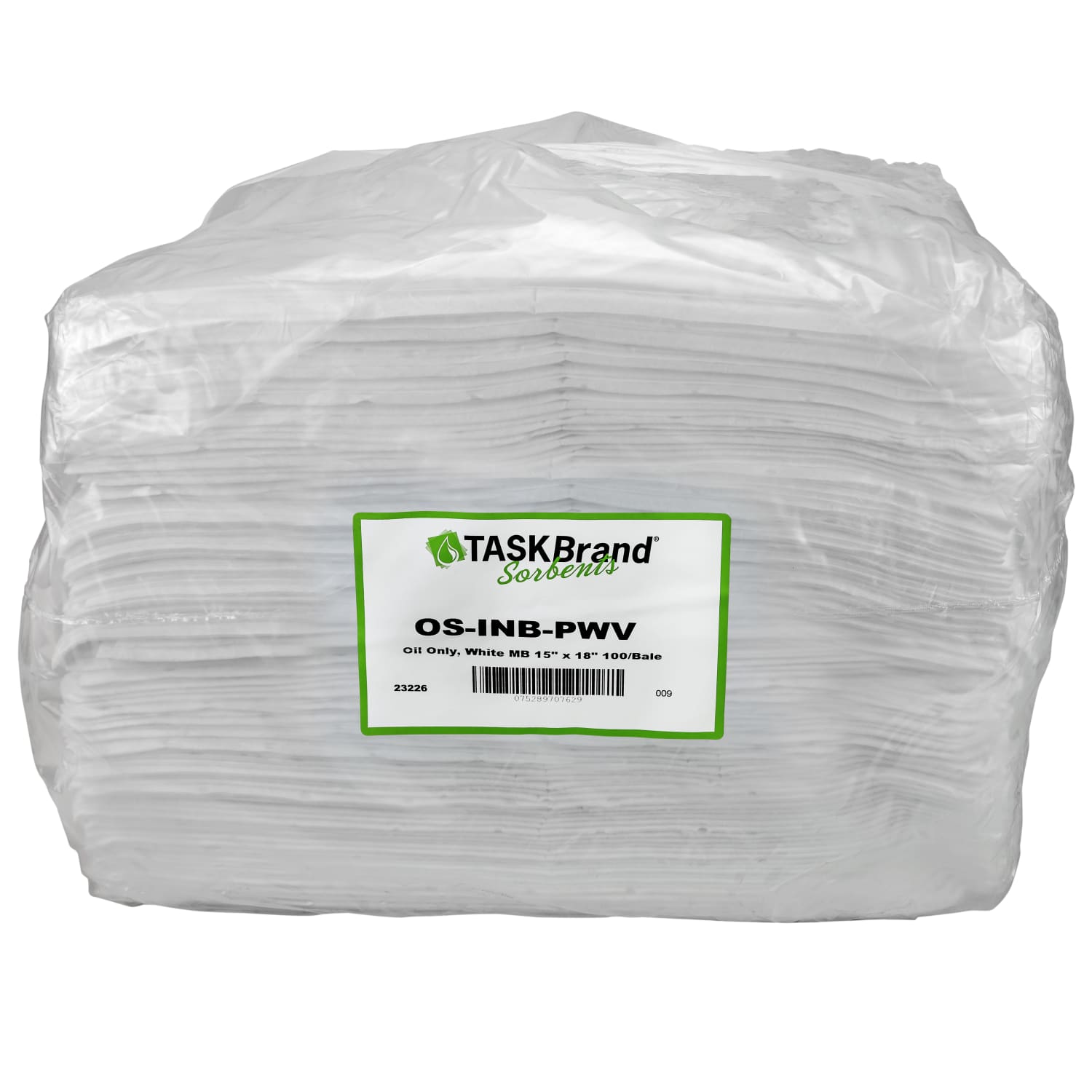 Hospeco TaskBrand Oil Only Sorbent Pads, 15in x 18in, White, Heavy Duty, Melt Blown, Bale Of 100 Pads - Image 6
