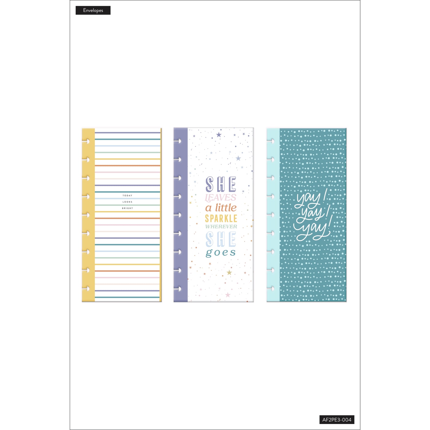 Happy Planner Today Looks Bright Envelopes, 4-1/4in x 9-1/4in, Multicolor, Pack Of 3 Envelopes - Image 4