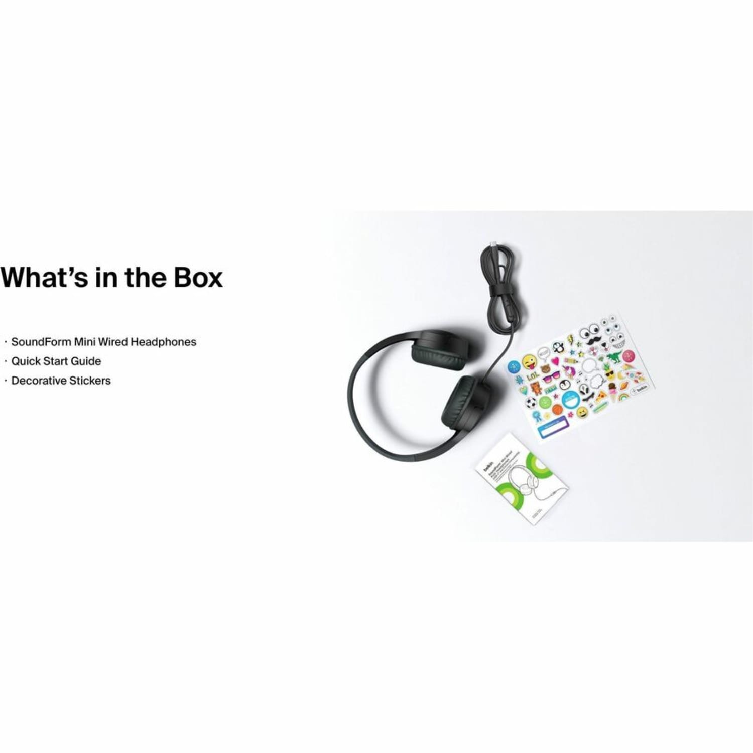 Belkin SoundForm Mini Wired On-Ear Headphones for Kids, Black - Image 6