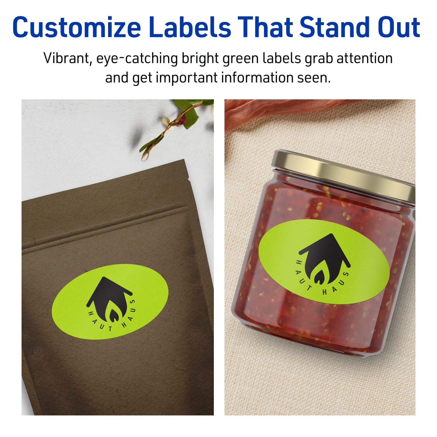 Avery Print-To-The-Edge Labels With Sure Feed Technology And Easy Peel, 94056-BGP40, Oval, 2in x 3-1/3in, Matte Bright Green, Pack of 320 - Image 4