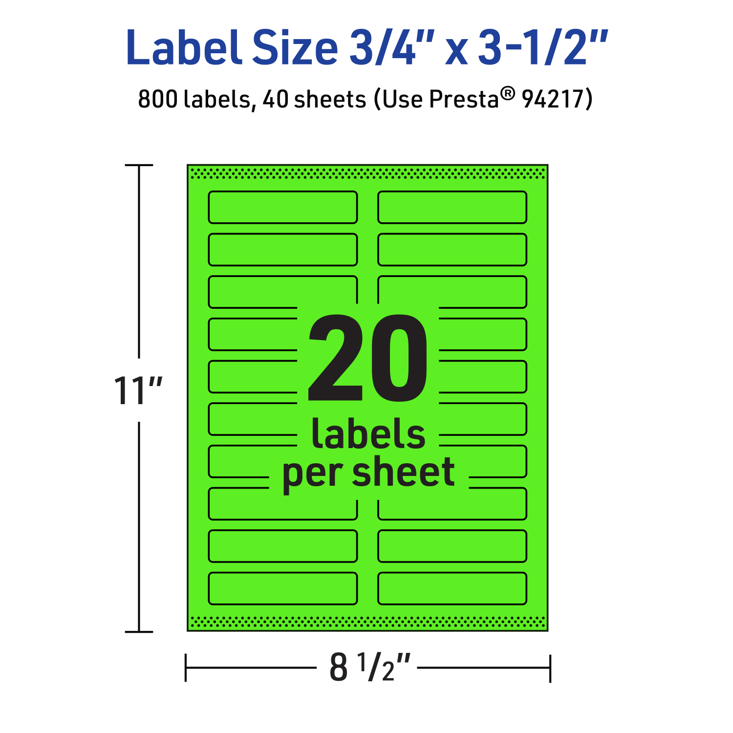 Avery Print-To-The-Edge Labels With Sure Feed Technology And Easy Peel, 94217-NGP40, Rectangle, 3/4in x 3-1/2in, Matte Neon Green, Pack of 800 - Image 6