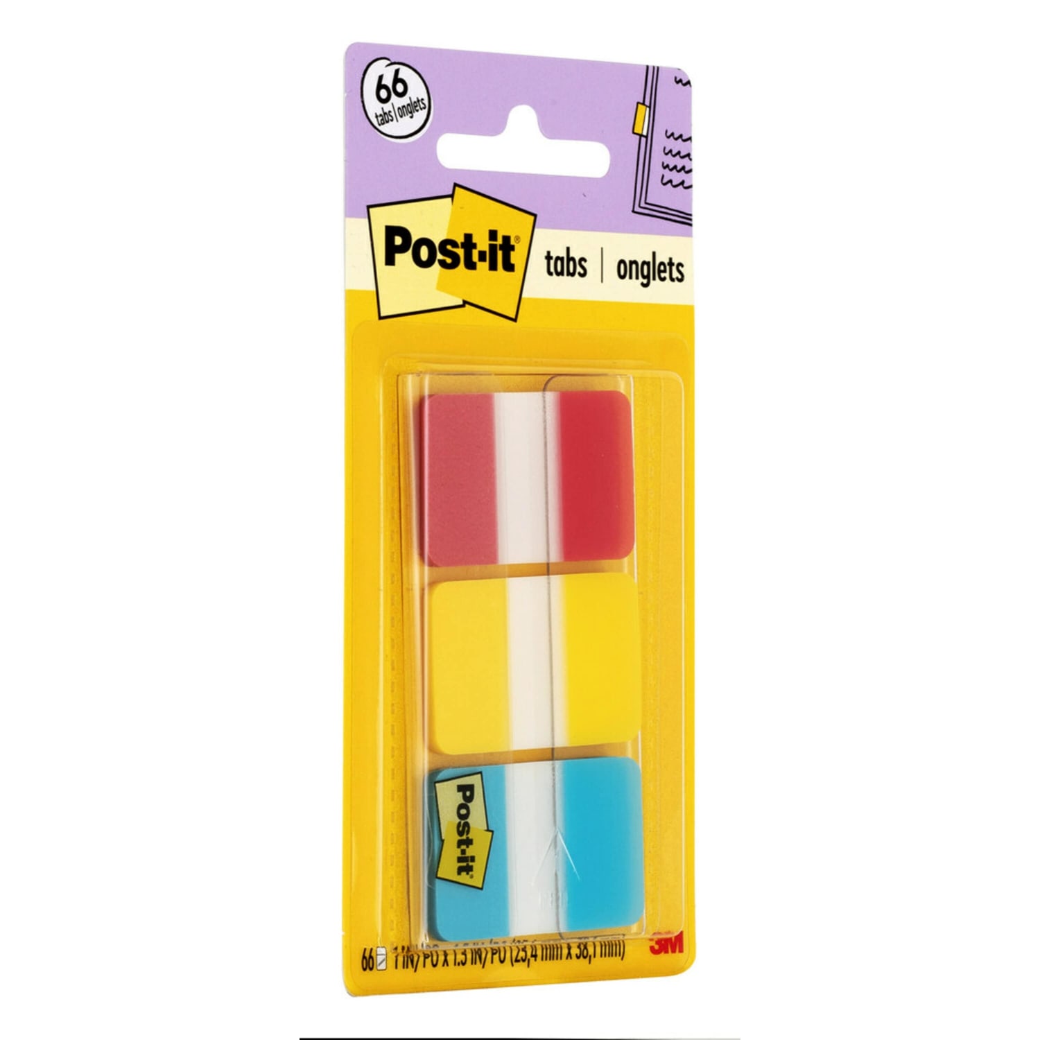 Post-it Notes Durable Filing Tabs, 1in x 1-1/2in, Blue/Red/Yellow, 22 Flags Per Pad, Pack Of 3 Pads - Image 4