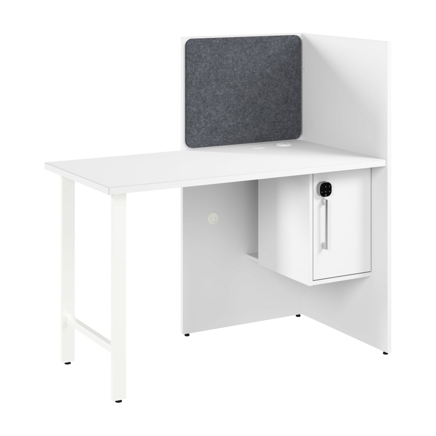 Bush Business Furniture Hustle 48-inch Cubicle Desk for Office with Locking Storage Cabinet, White, Standard Delivers - Image 3