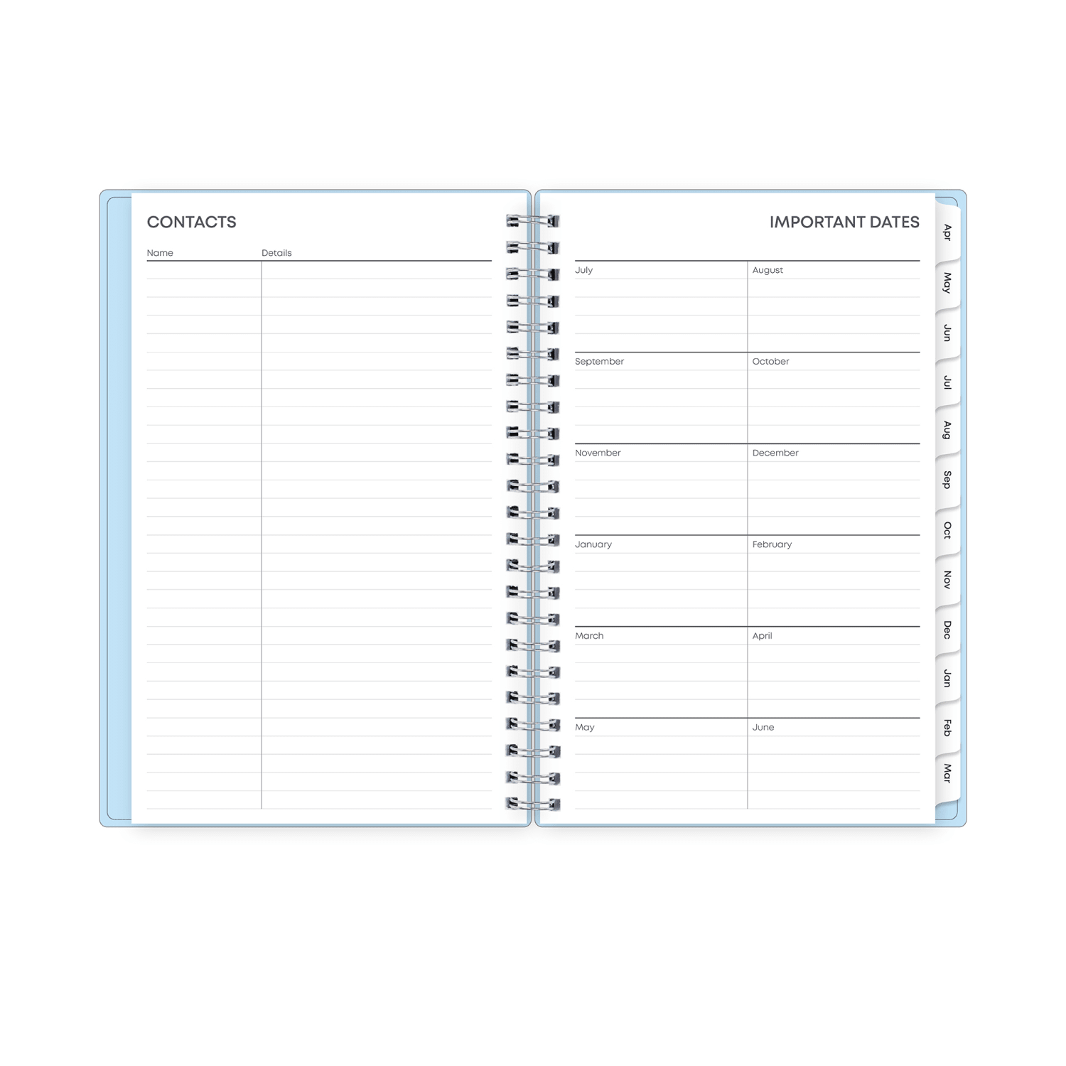 Planning Calendar BS Blues PP Double Pockets 5x8 AY26-27 - Image 6