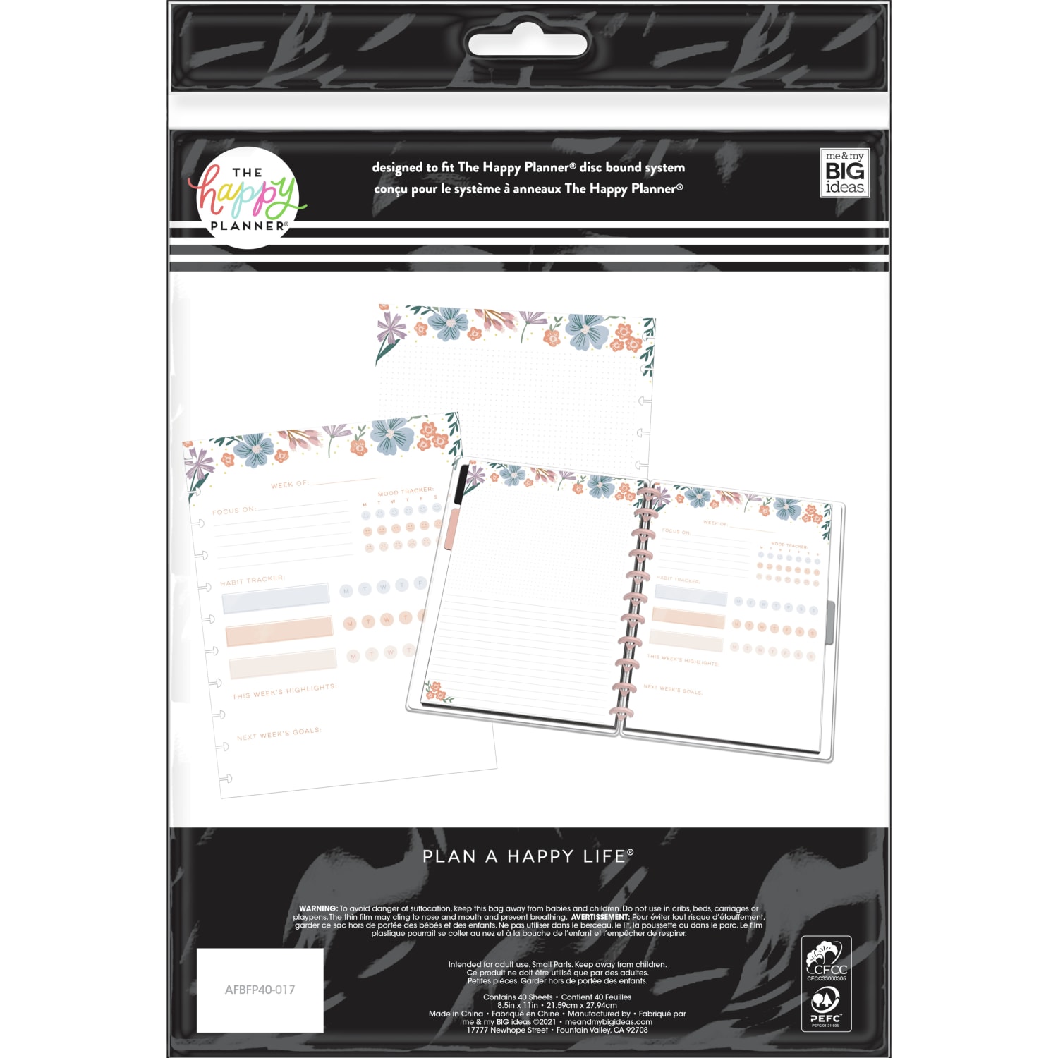 Happy Planner Big Filler Paper, 8-1/2in x 11in, 40 Sheets, Florals - Image 5