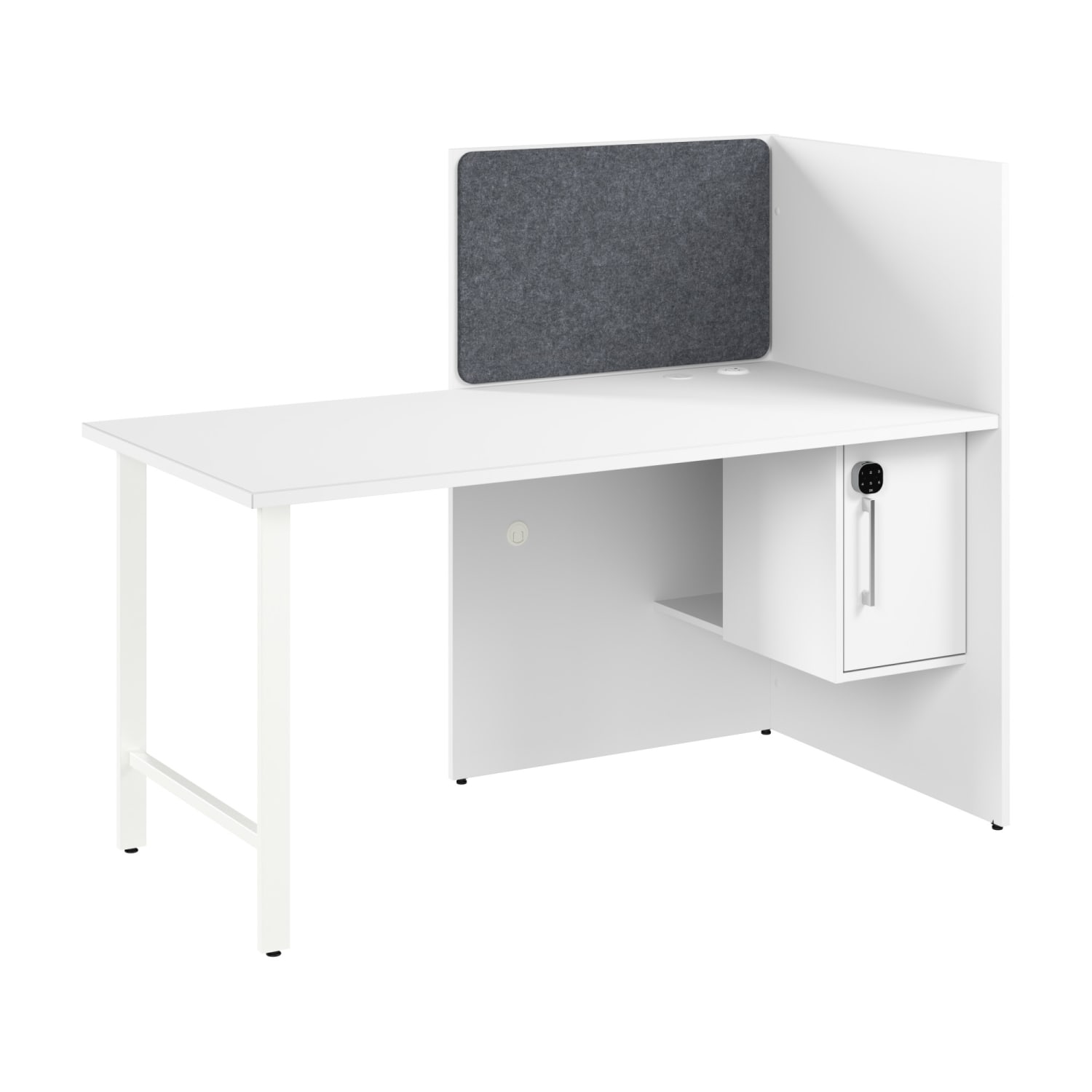 Bush Business Furniture Hustle 60-inch Cubicle Desk for Office with Locking Storage Cabinet, White, Standard Delivers - Image 3