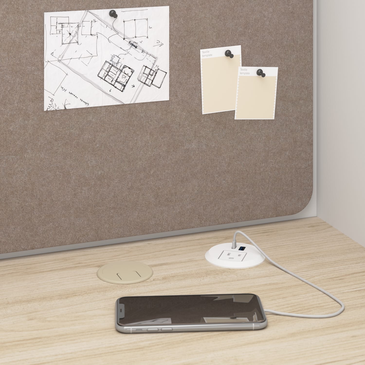 Bush Business Furniture Hustle 60-inch Cubicle Desk for Office with Locking Storage Cabinet, White/Natural Elm, Standard Delivers - Image 6