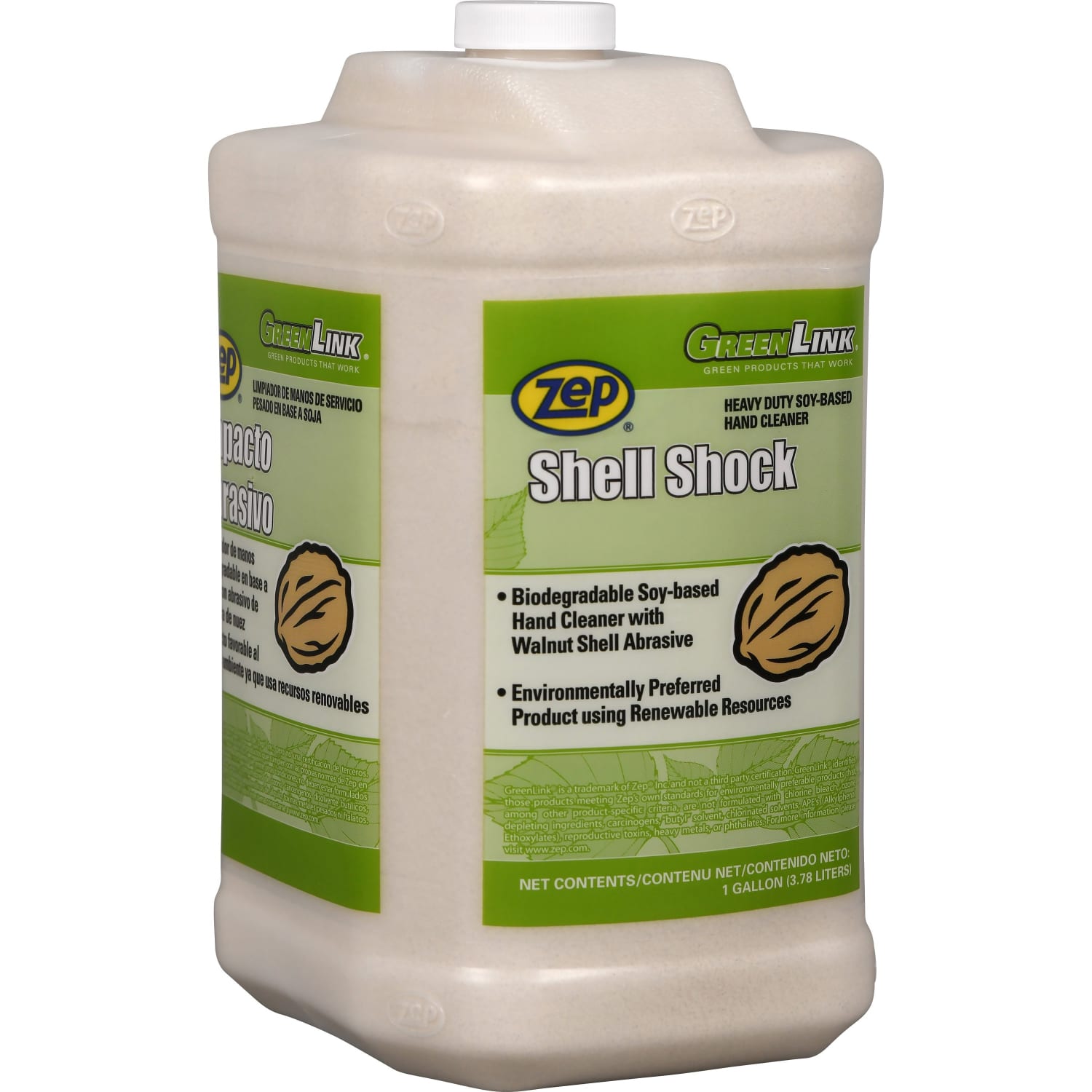 Zep Commercial Shell Shock Soy-Based Liquid Hand Soap Cleaner, Spiced Apple Scent, 128 Oz Bottle, Pack of 4