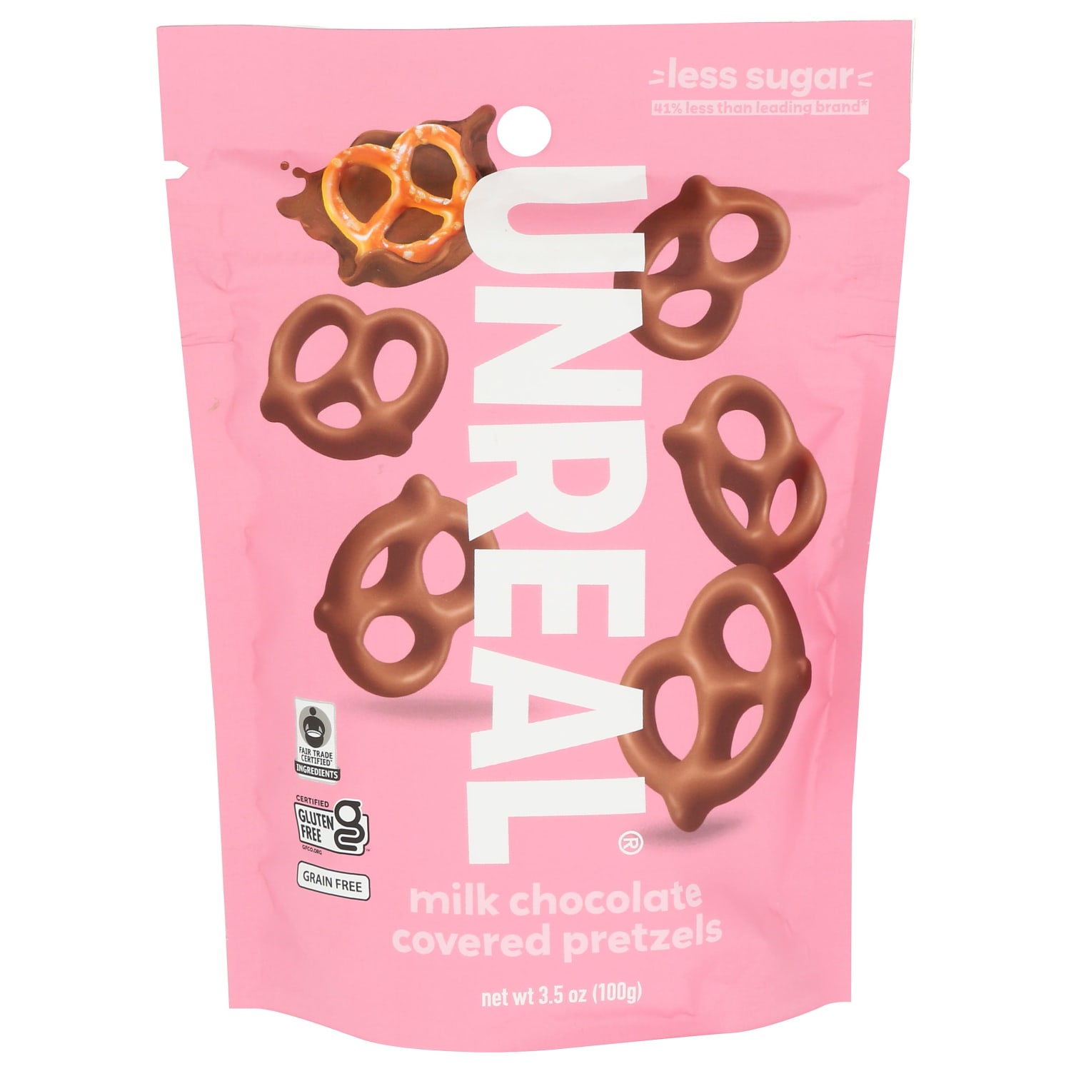 Unreal Milk Chocolate Pretzels, 3.5 Oz, Total Qty 6