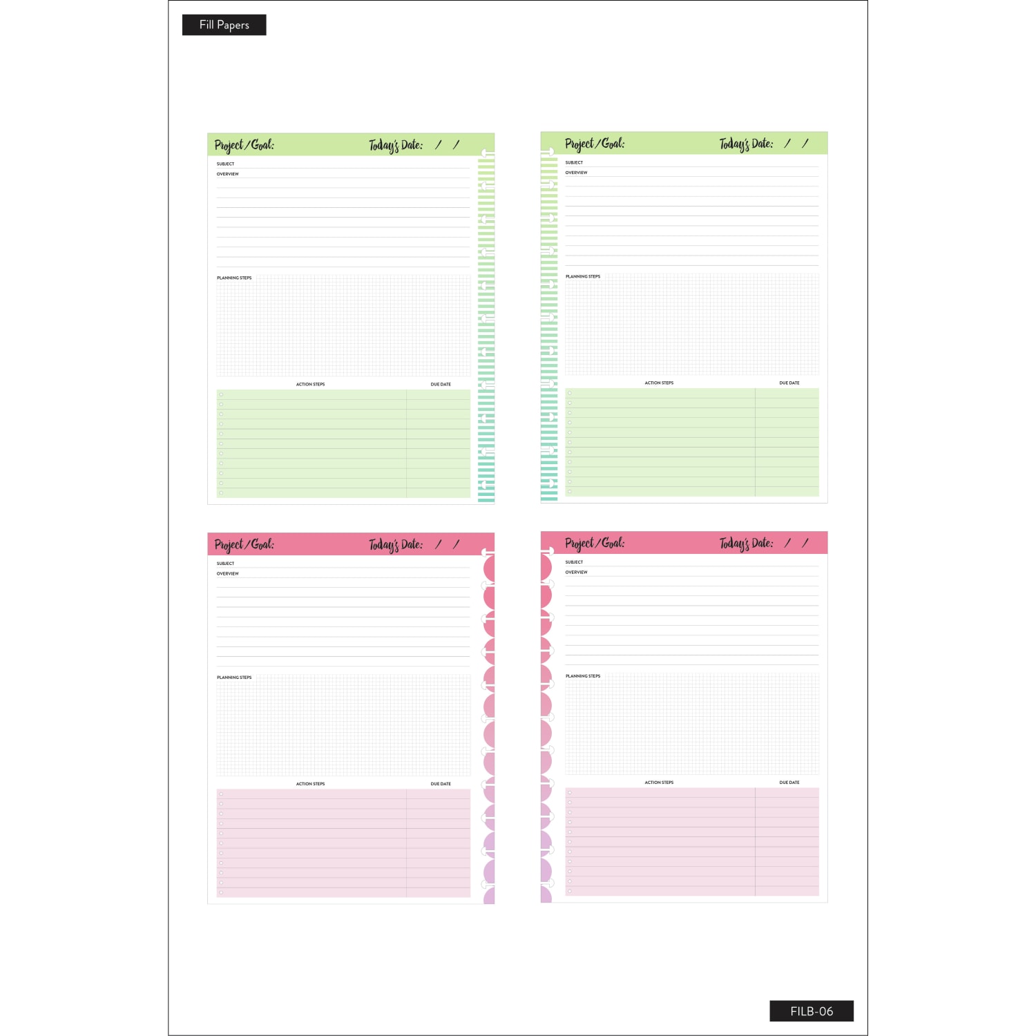 Happy Planner Big Filler Paper, 8-1/2in x 11in, 40 Sheets, So Many Projects - Image 4