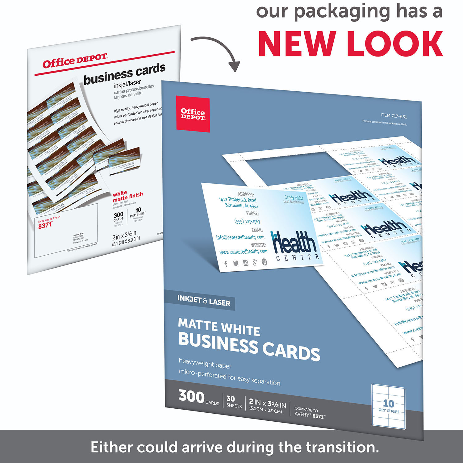 Office Depot Brand Matte Business Cards, 2in x 3 1/2in, White, Pack Of 300 - Image 3