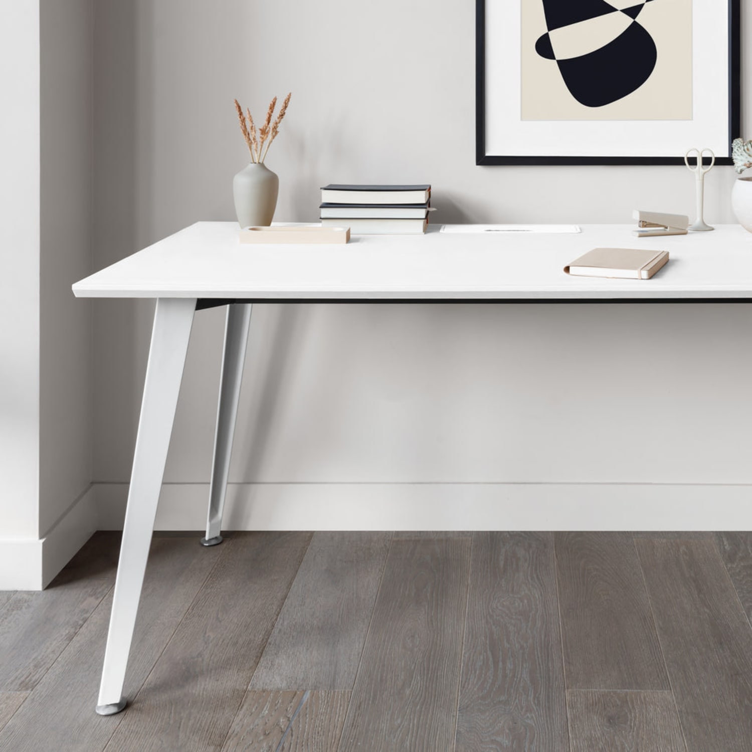 Branch Furniture Office Desk, White/White - Image 5