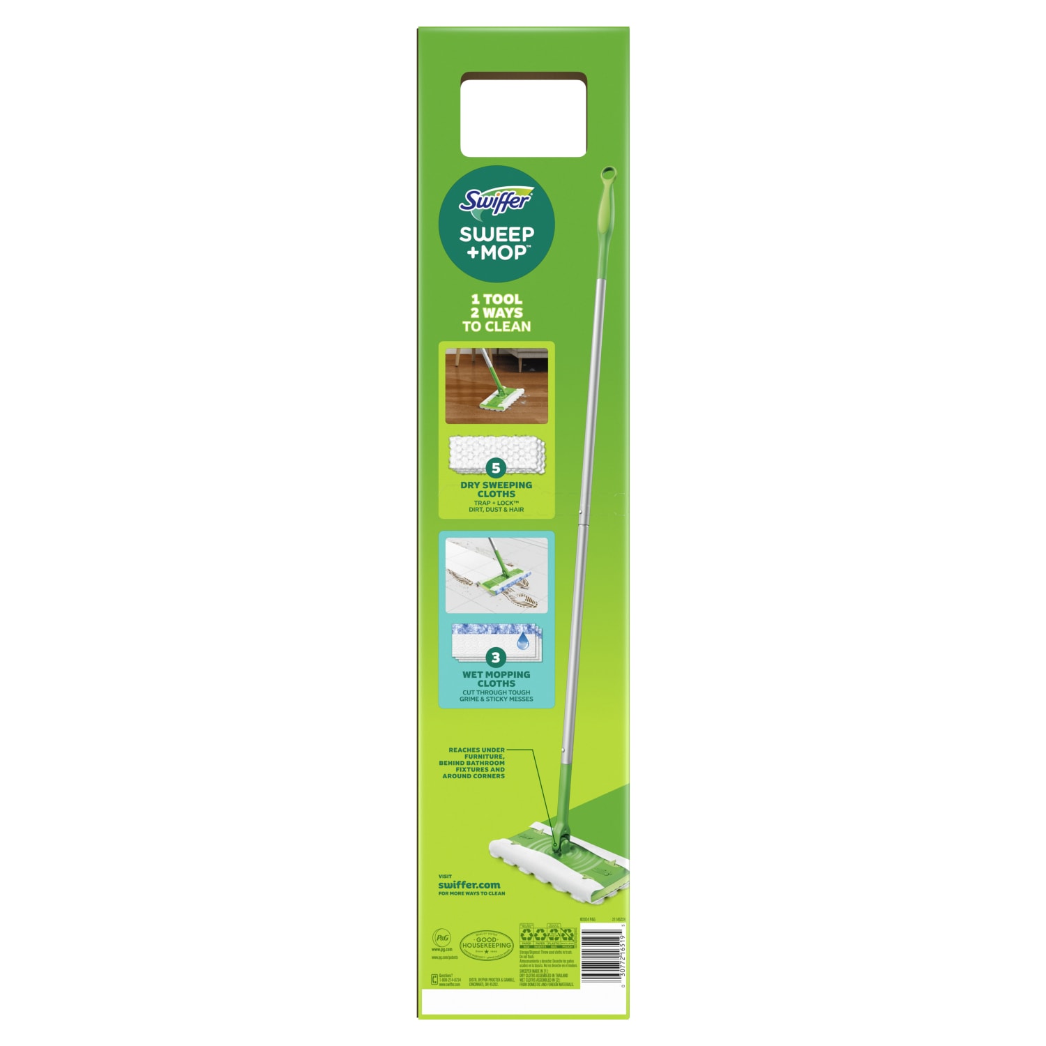Swiffer Sweep And Mop 2-in-1 Dry + Wet Floor Mopping And Sweeping Kit, 23-1/16in x 5in - Image 5