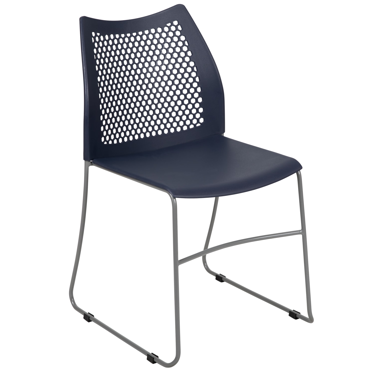 Flash Furniture HERCULES Series Sled Base Stack Chair With Air Vent Back Navy PopularChairscom
