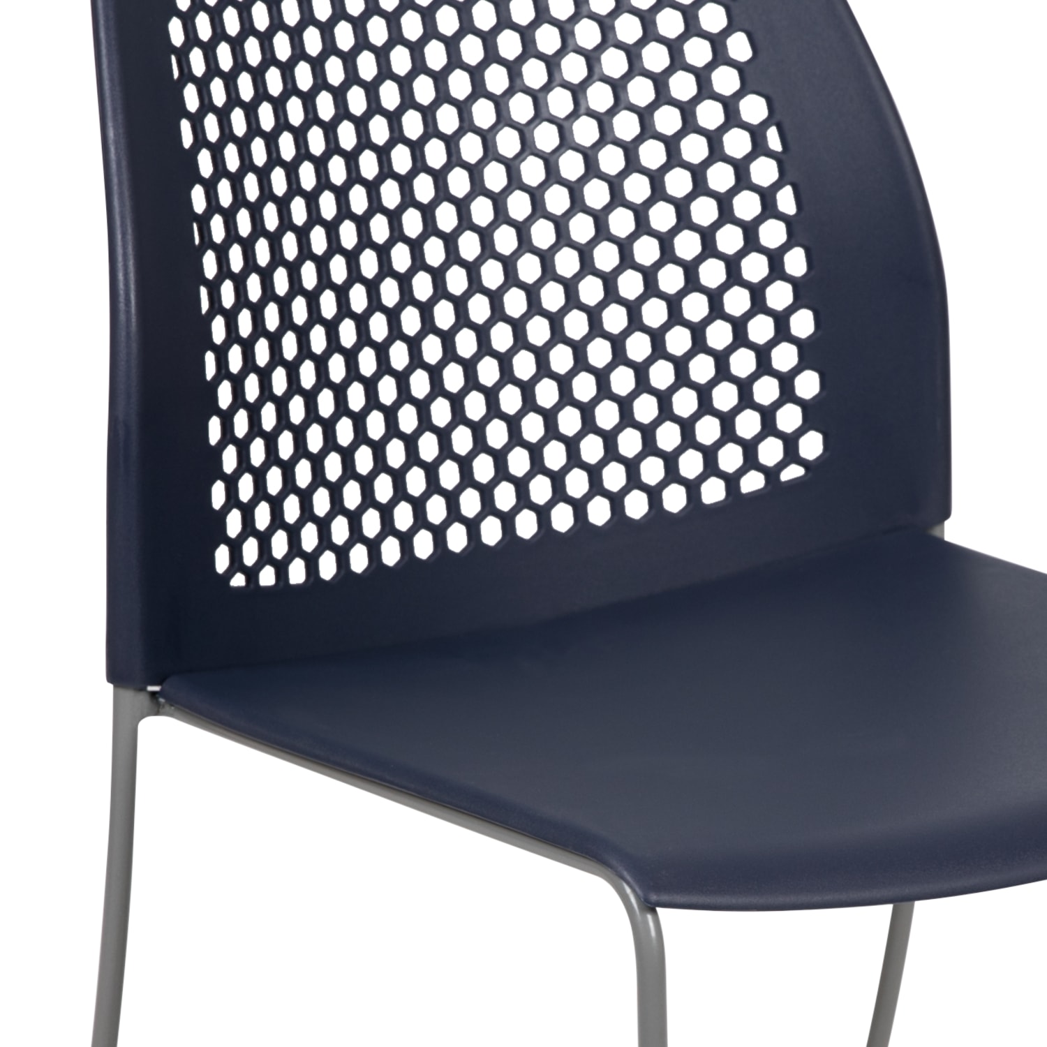 Flash Furniture HERCULES Series Sled Base Stack Chair With Air Vent Back Navy PopularChairscom