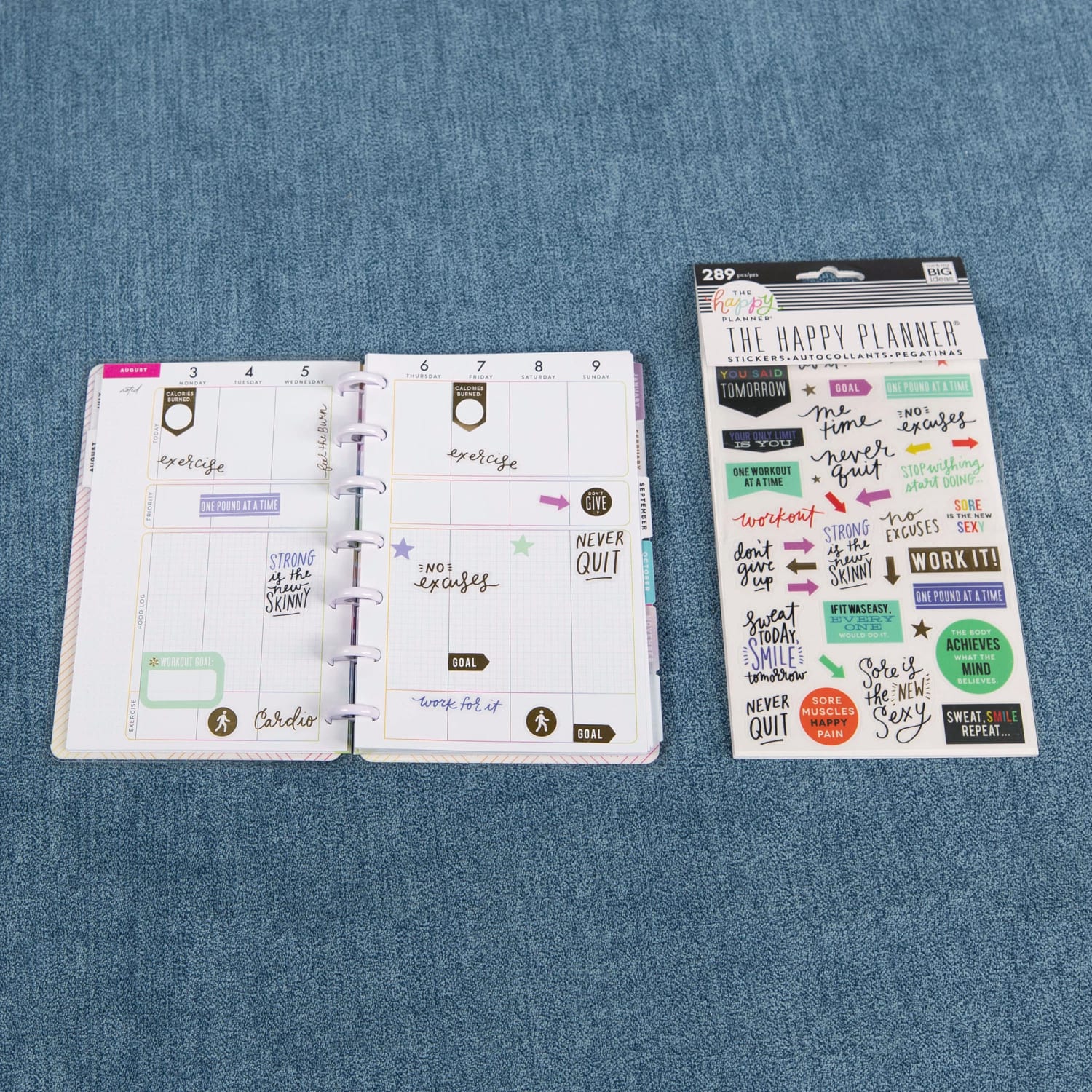 Happy Planner Stickers, 9-1/8in x 4-13/16in, Fitness, Pack Of 5 Sticker Sheets - Image 4