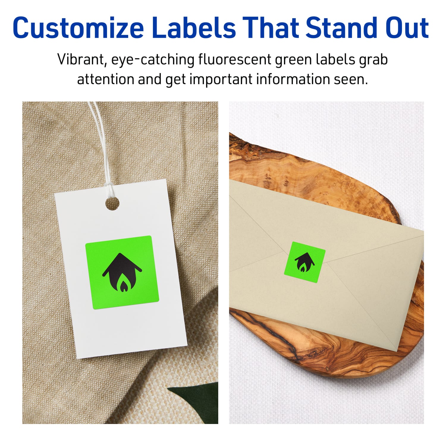 Avery Print-To-The-Edge Labels With Sure Feed Technology And Easy Peel Label Feature, 94103-NGP80, Square, 1in x 1in, Matte Neon Green, Pack of 3840 - Image 4