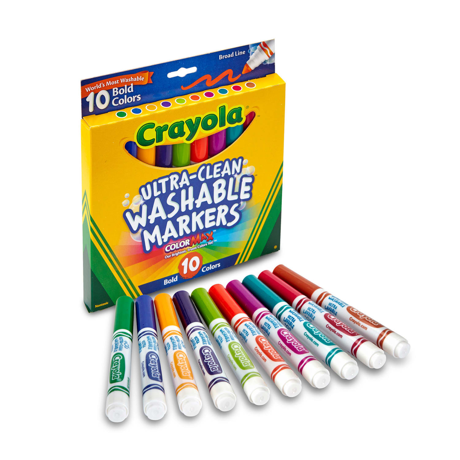Crayola Ultra-Clean Washable Bold, Broad Line, Color Max Markers, 10 Per Pack, Set Of 6 Packs - Image 3