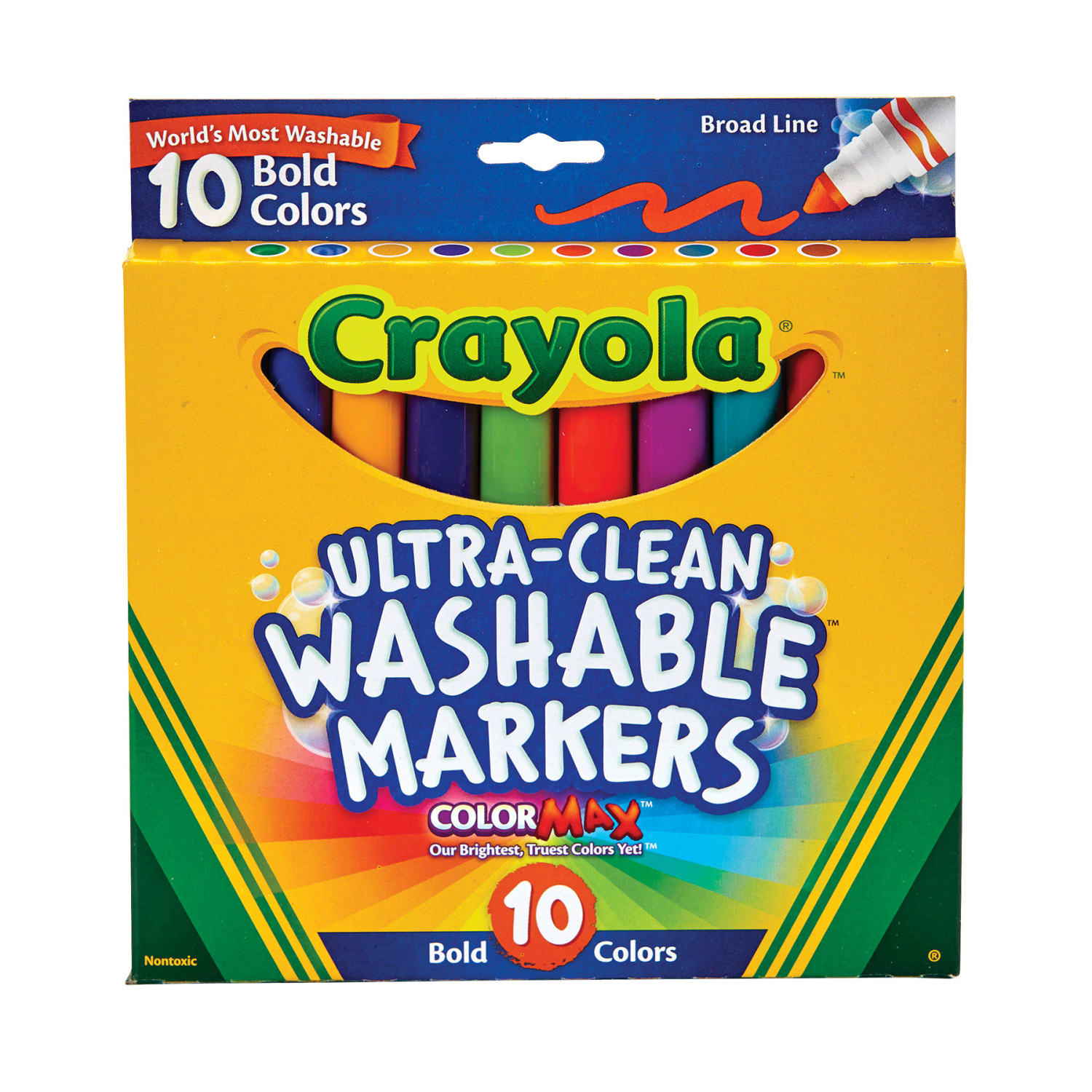 Crayola Ultra-Clean Washable Bold, Broad Line, Color Max Markers, 10 Per Pack, Set Of 6 Packs - Image 4