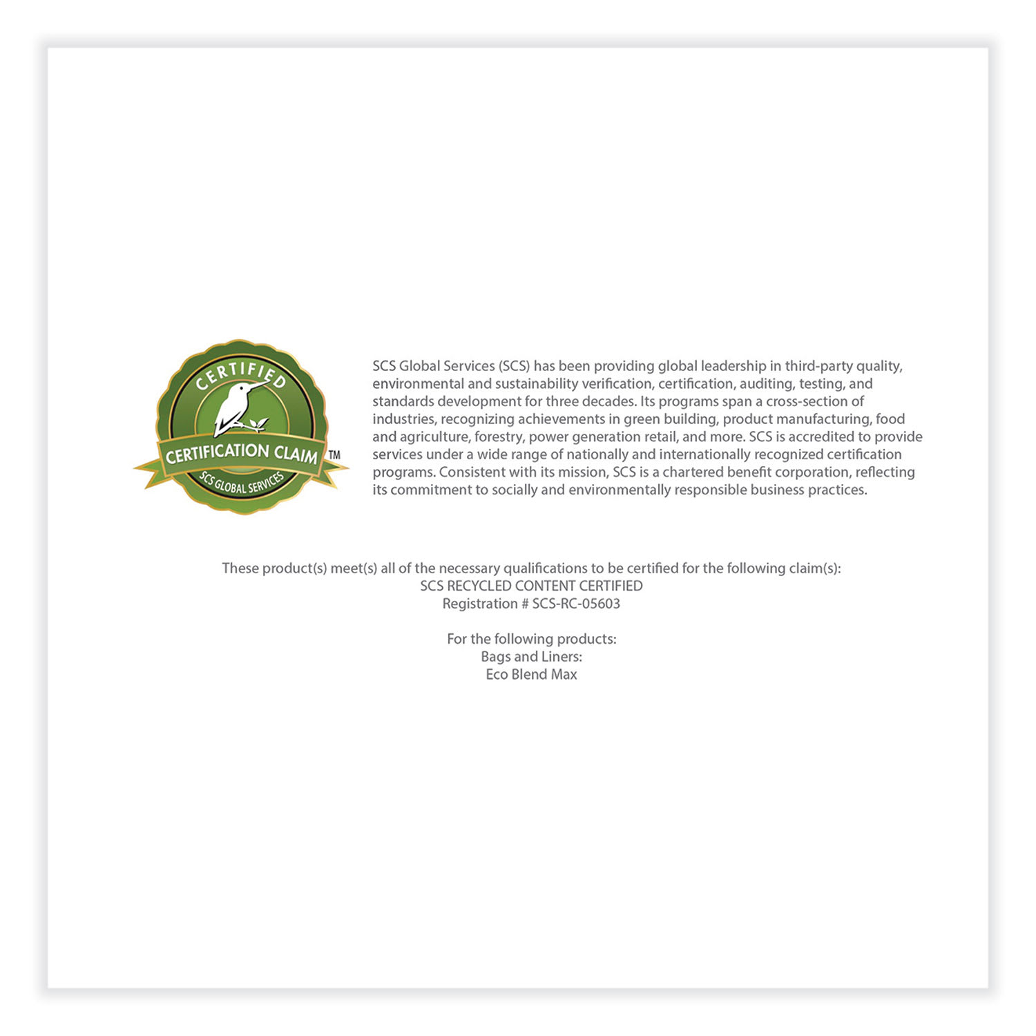 Heritage Eco Blend Max Can Liners, 23 gal, 0.8 mil, 28in x 45in, Green, 25 Bags/Roll, 10 Rolls/Carton - Image 6