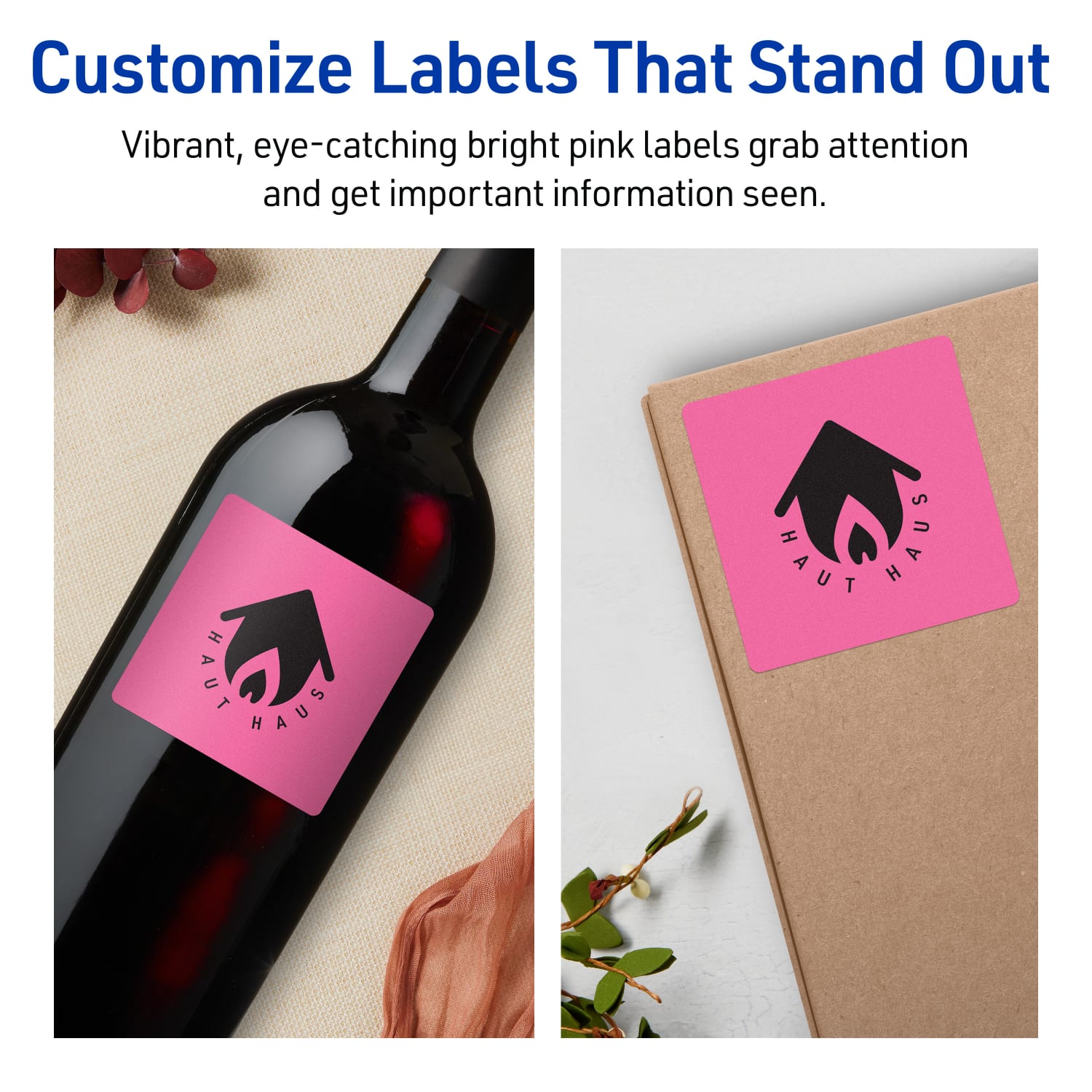 Avery Print-To-The-Edge Labels With Sure Feed Technology And Easy Peel, 94109-BPP40, Square, 2-3/4in x 2-3/4in, Matte Bright Pink, Pack of 240 - Image 4