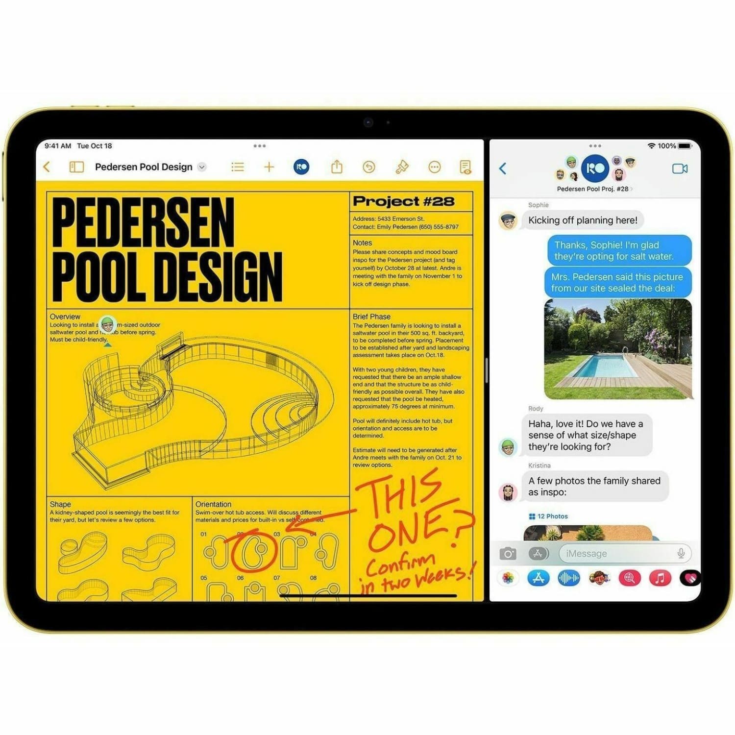 Apple iPad (11th Generation) Tablet - 11in - 4 GB - 128 GB Storage - 5G - Yellow - A16 Bionic Penta-core (5 Core) - MD7H4LLA - Image 3