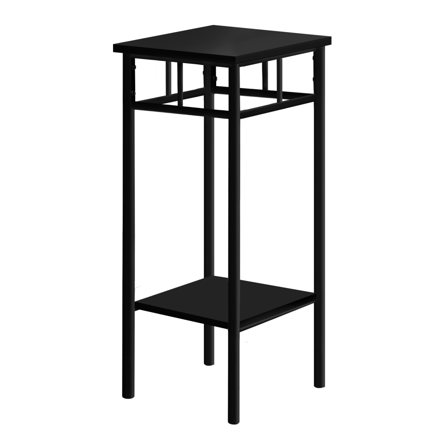 Monarch Specialties Avis Metal Square Accent Table, 28inH x 12inW x 12inD, Black/Black - Image 6