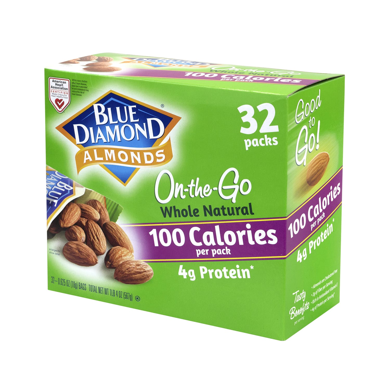 Blue Diamond Almonds On-The-Go Bags, 0.63 Oz, Box Of 32 Bags - Image 4
