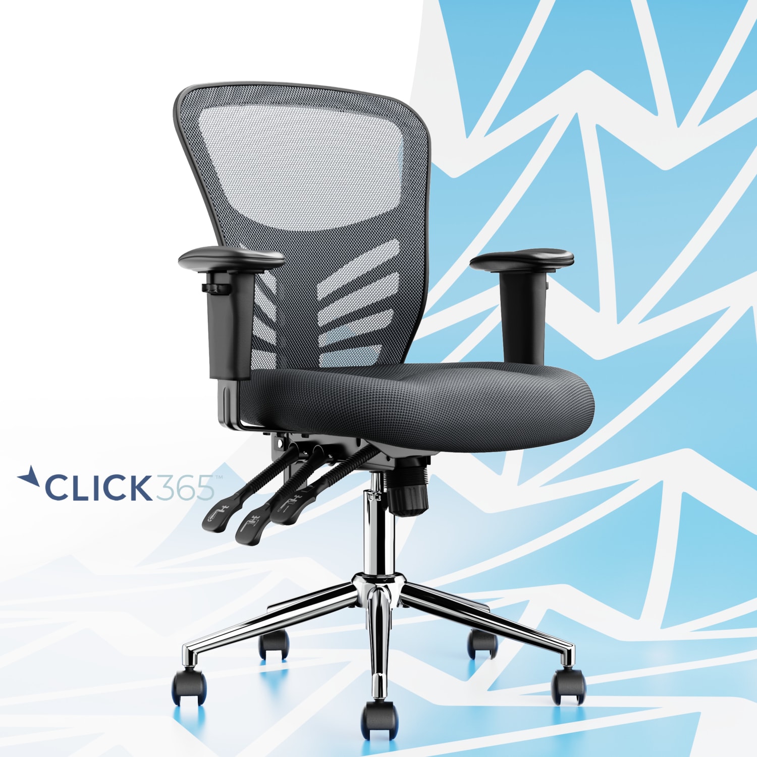 Click365 Flow Ergonomic Mesh MidBack Office Task Chair Gray PopularChairscom Click365 Flow Ergonomic Mesh Mid Back Office Task Chair Gray PopularChairscom