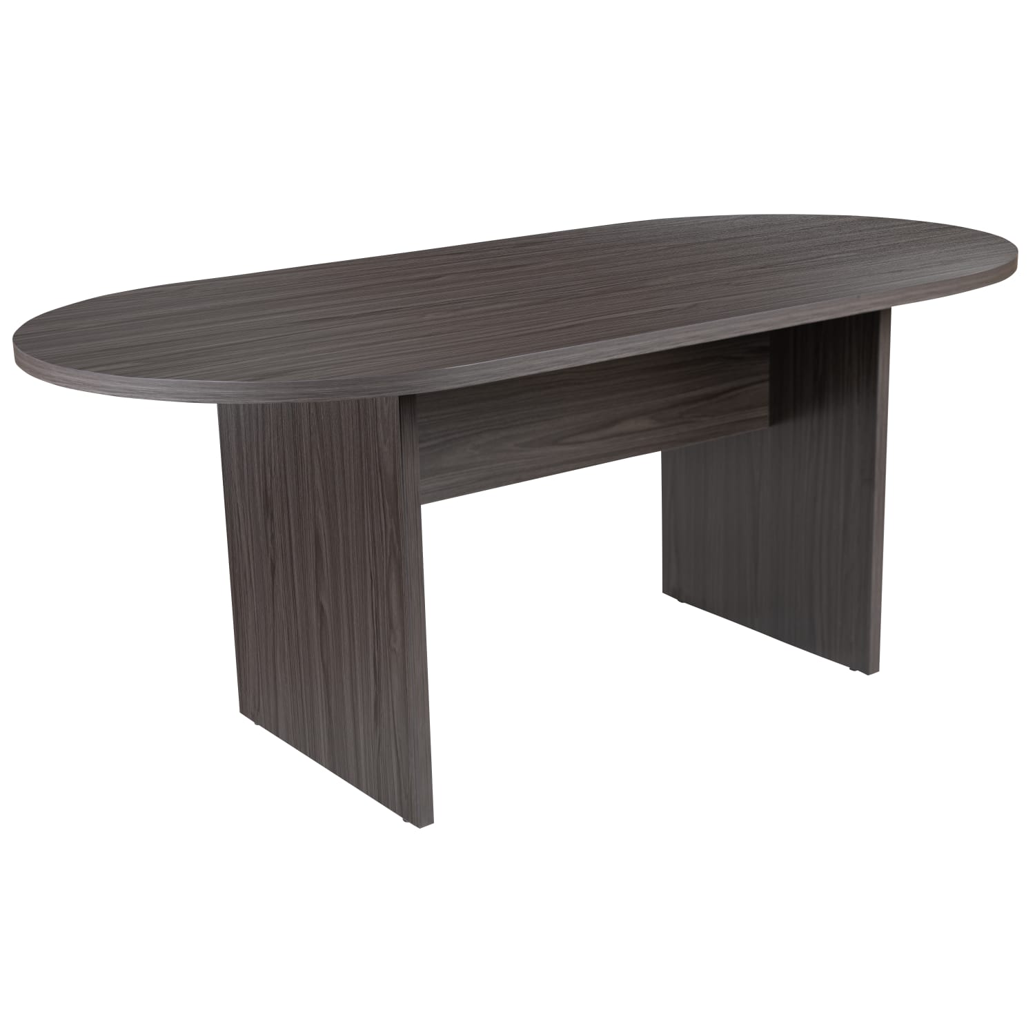 Flash Furniture Classic Oval Conference Table, 29-1/2inH x 35inW x 72inD, Rustic Gray - Image 3