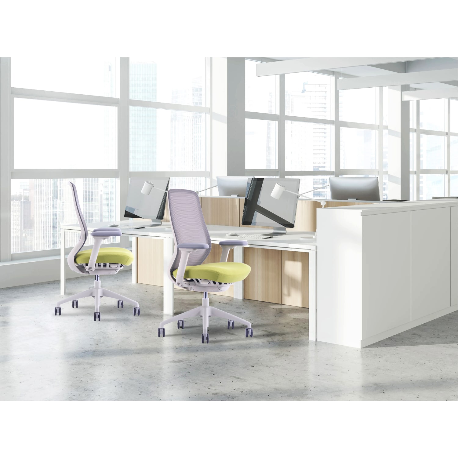 WorkPro 6000 Series Multifunction Ergonomic Mesh/Fabric High-Back Executive Chair, Gray Frame/Red Seat, BIFMA Compliant - Image 6