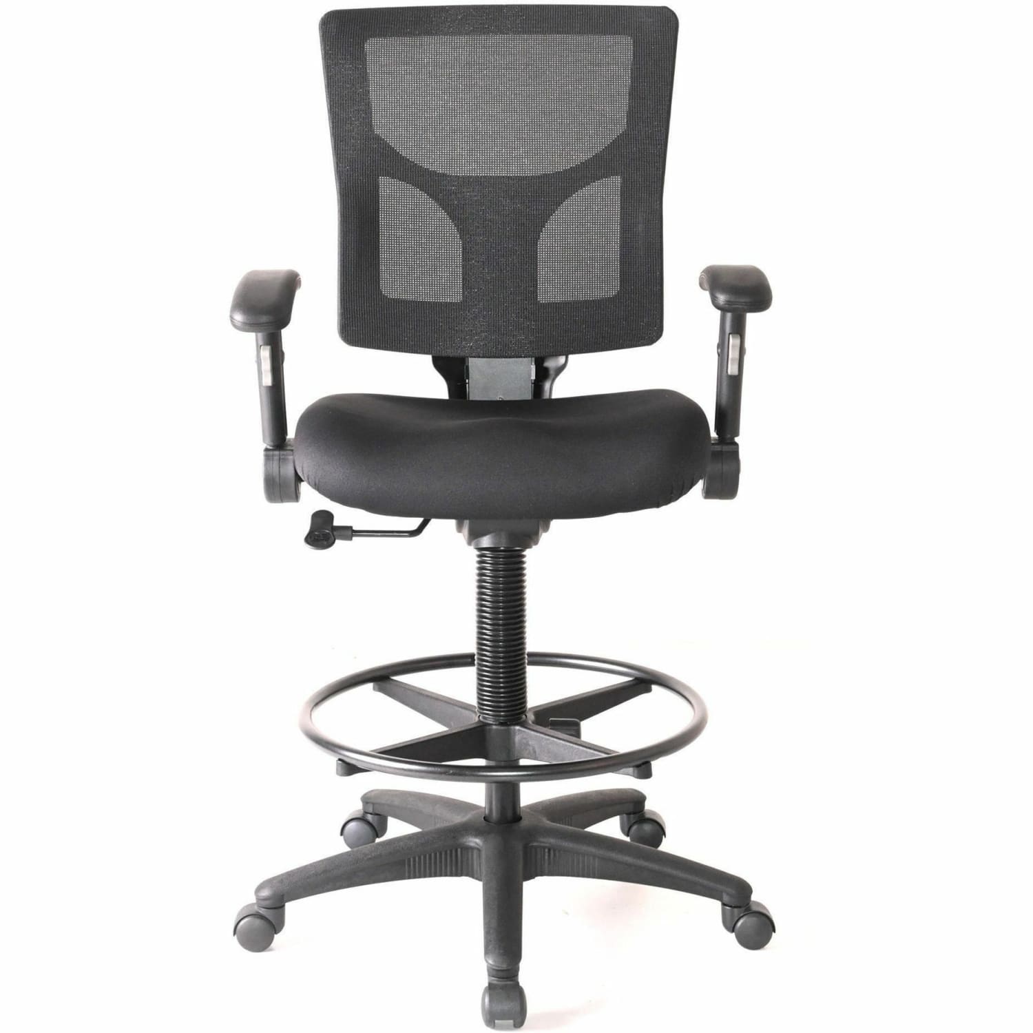 Lorell Conjure Office Stool - Fabric, Polyurethane, Molded Foam Seat Material - Black - Armrest - 1 Each - Image 3