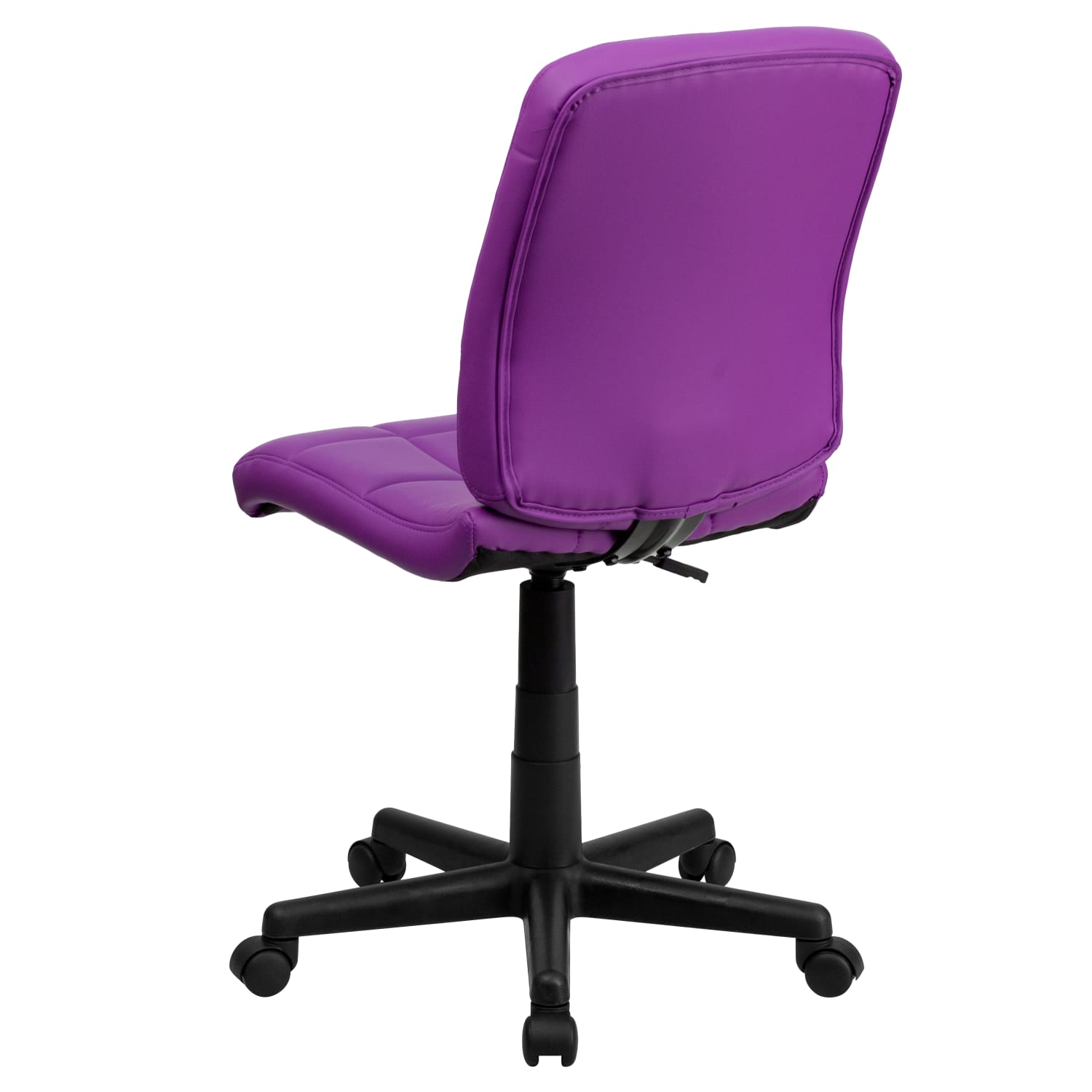 Flash Furniture Quilted Vinyl MidBack Swivel Task Chair PurpleBlack PopularChairscom Flash Furniture Quilted Vinyl Mid Back Swivel Task Chair PurpleBlack PopularChairscom