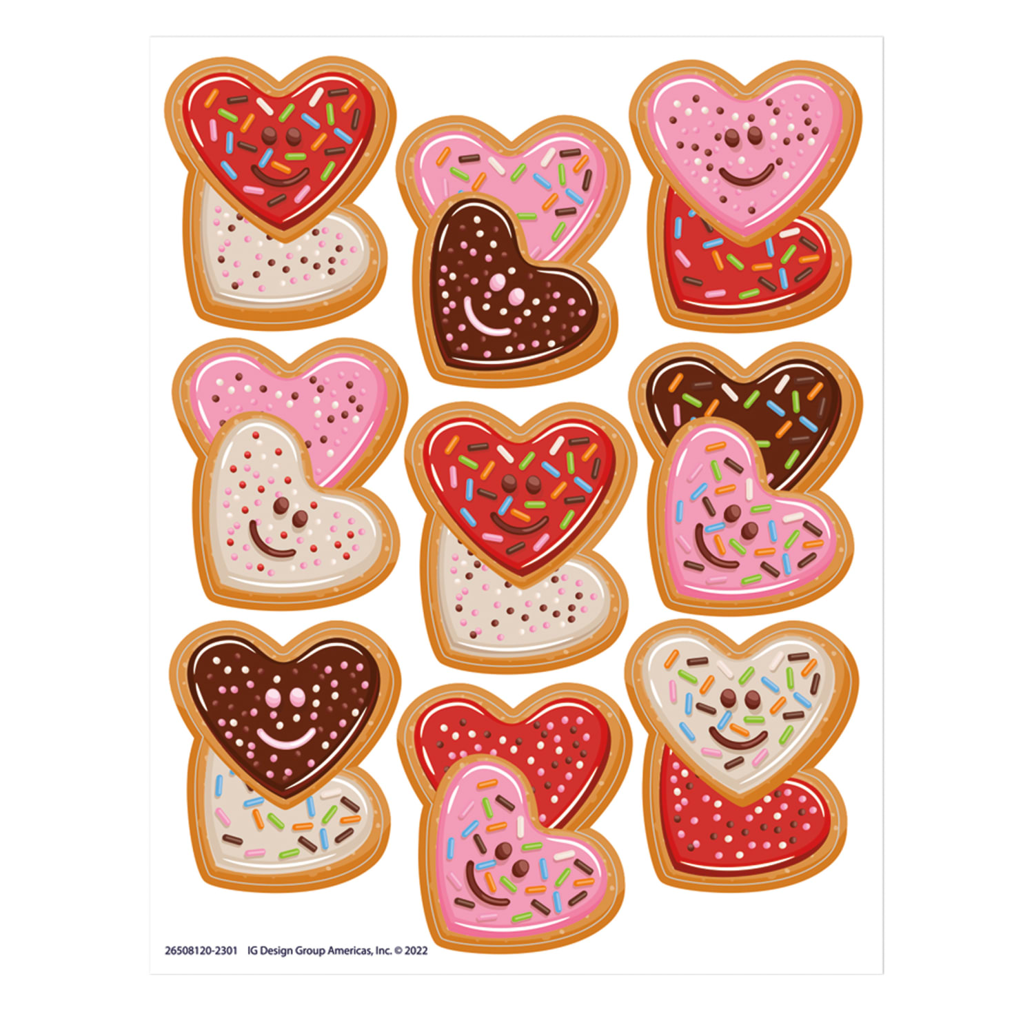 Eureka Giant Stickers, 1-5/16in x 1-3/4in, LOVE Valentines Day, 36 Stickers Per Pack, Set Of 12 Packs
