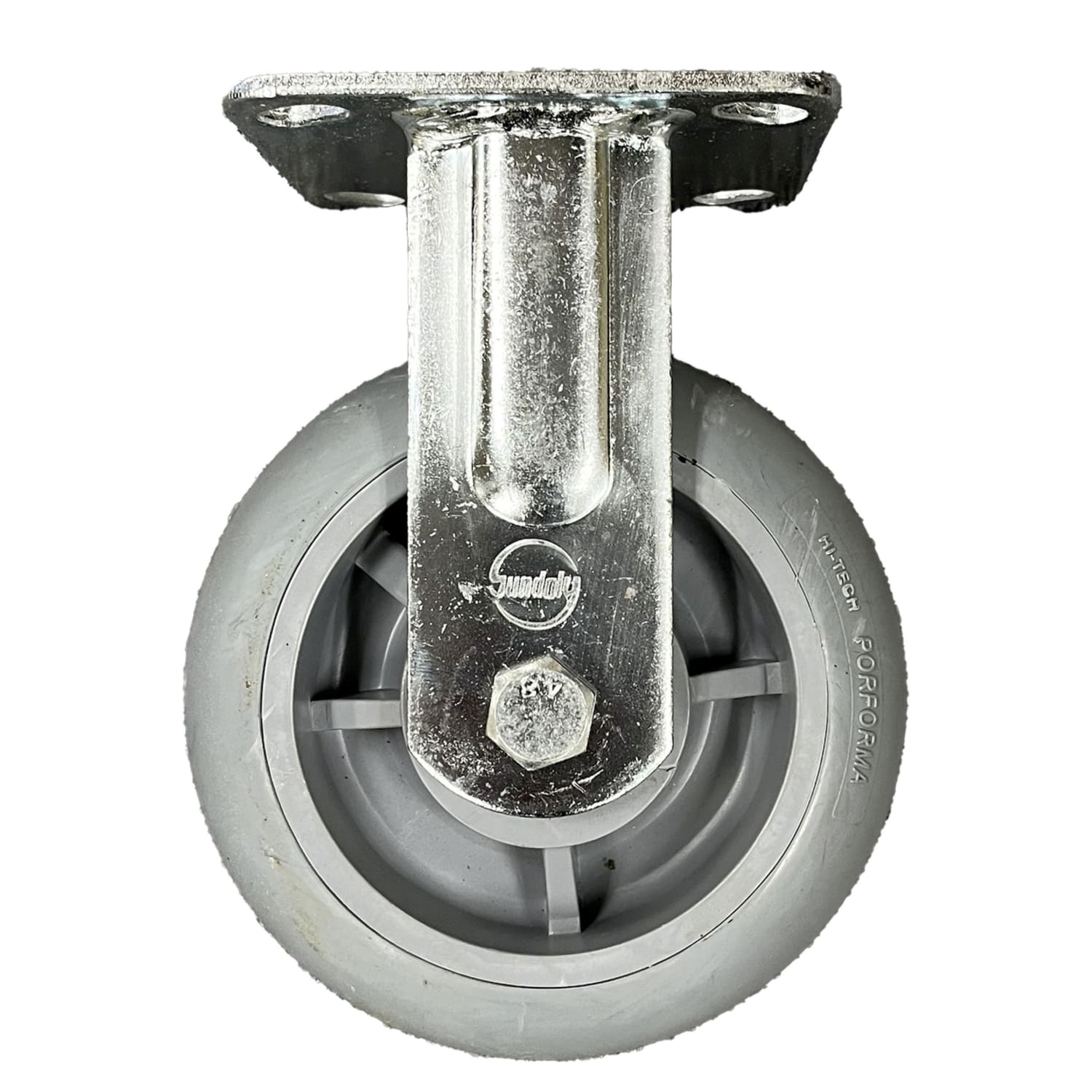 CSL Poly Casters, Rigid, 6in, Gray, Set Of 2 Casters