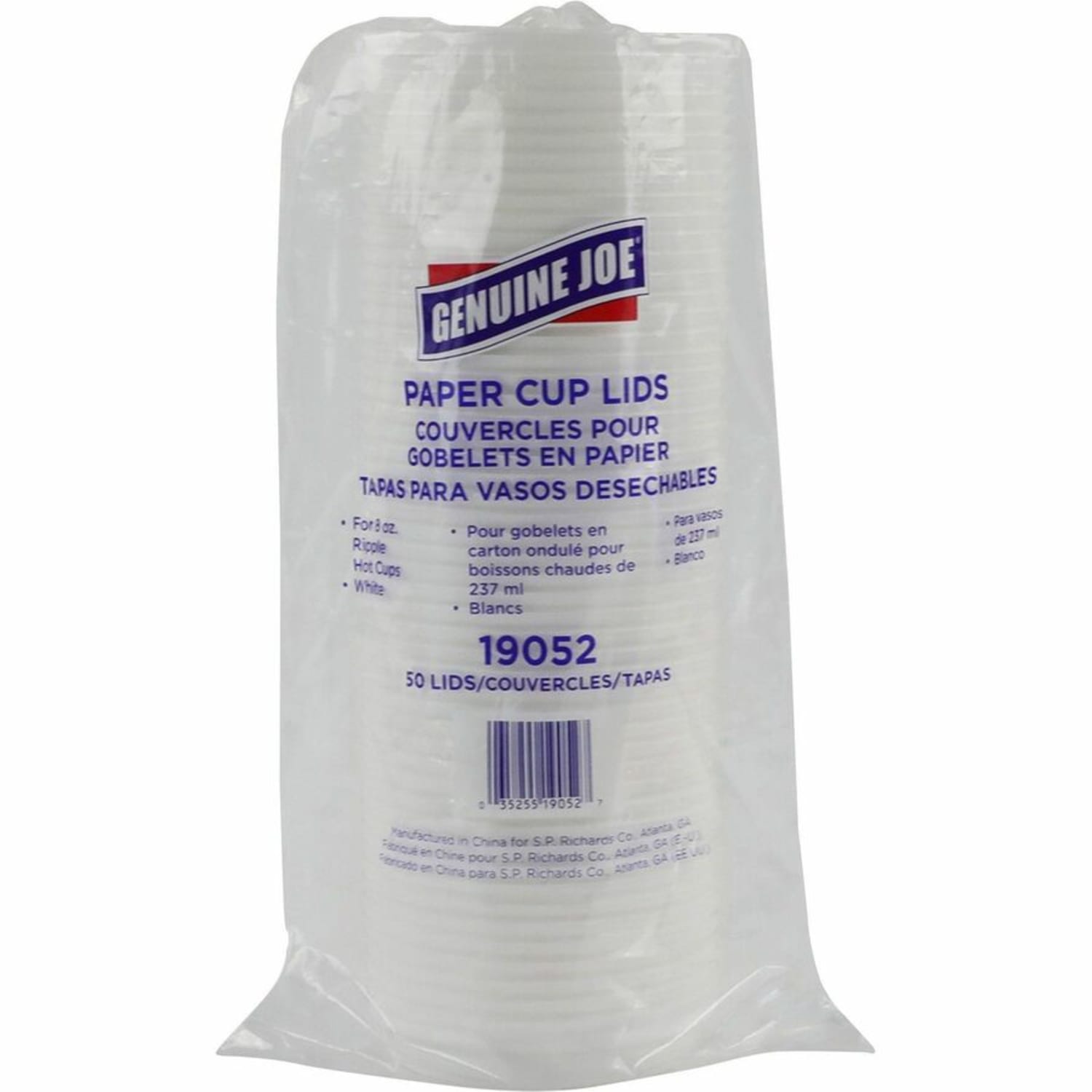 Genuine Joe Raised Siphole Hot Cup Lids - Round - White - 50 / Pack - Image 3