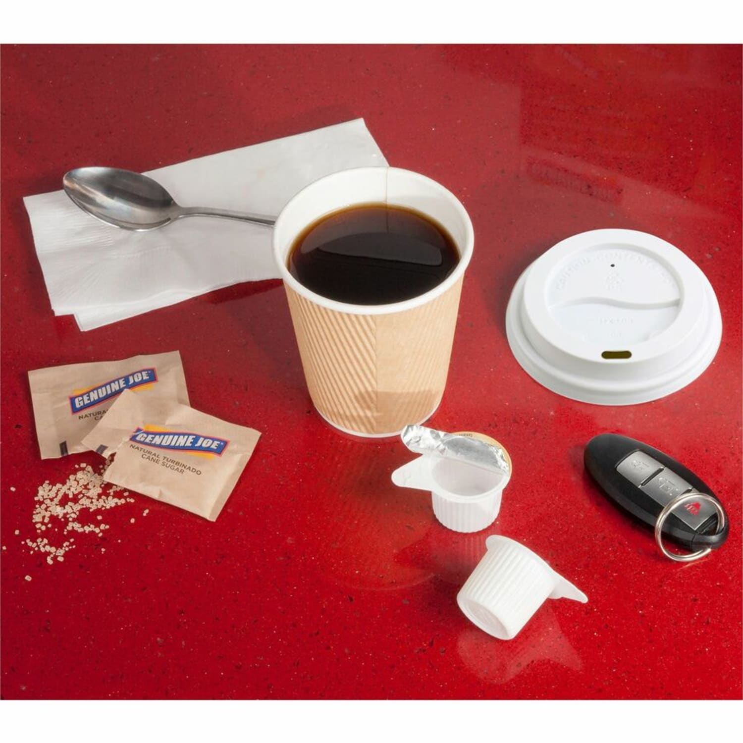 Genuine Joe Raised Siphole Hot Cup Lids - Round - White - 50 / Pack - Image 5