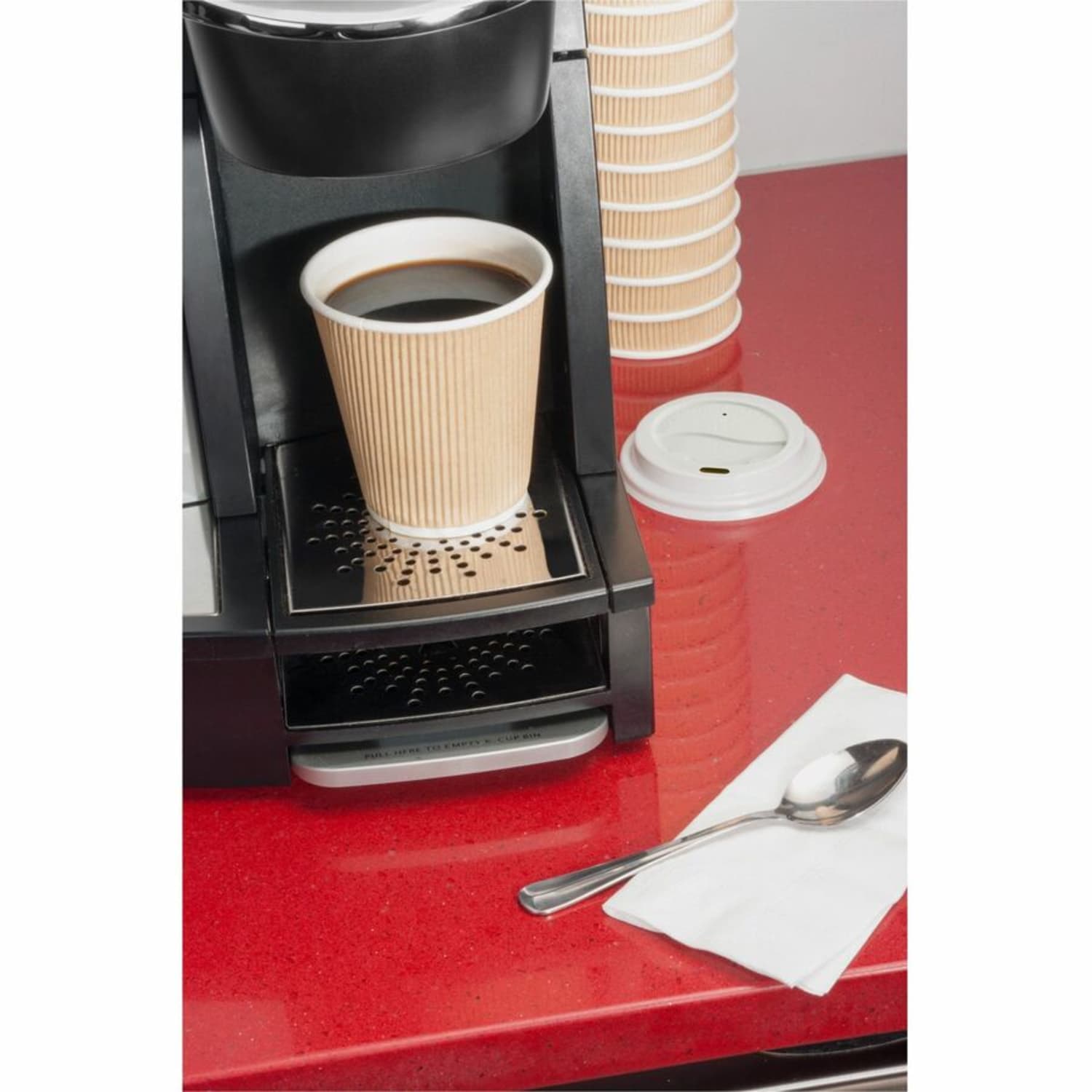 Genuine Joe Raised Siphole Hot Cup Lids - Round - White - 50 / Pack - Image 6