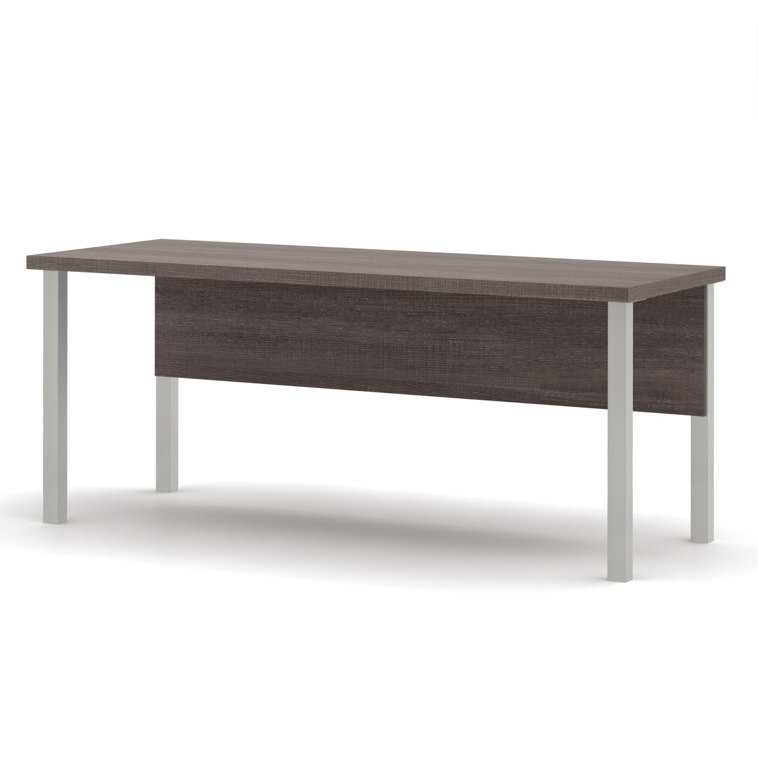 Bestar Pro-Linea 72inW Table Computer Desk With Square Metal Legs, Bark Gray