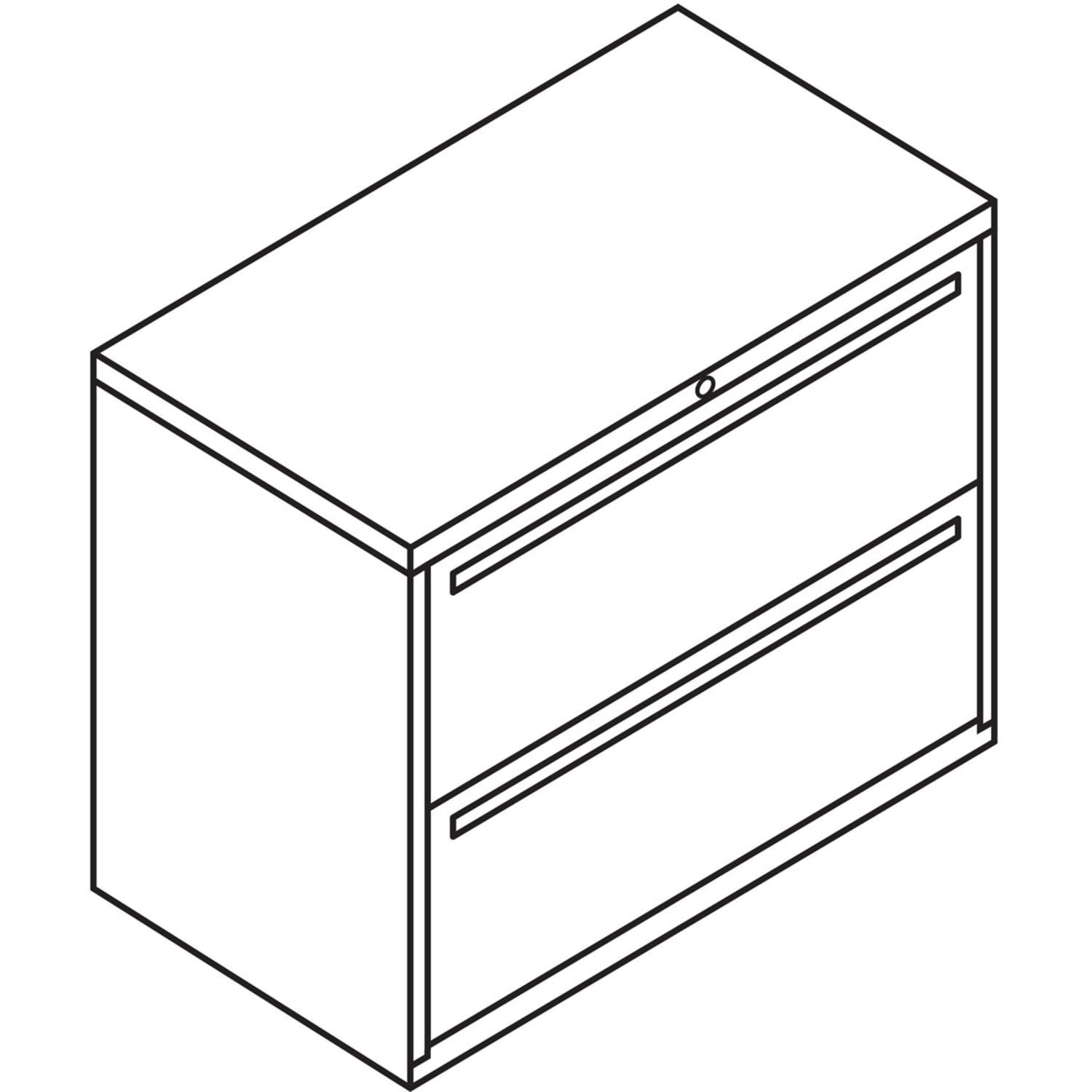 HON Brigade 700 36inW x 18inD Lateral 2-Drawer File Cabinet, Putty - Image 4