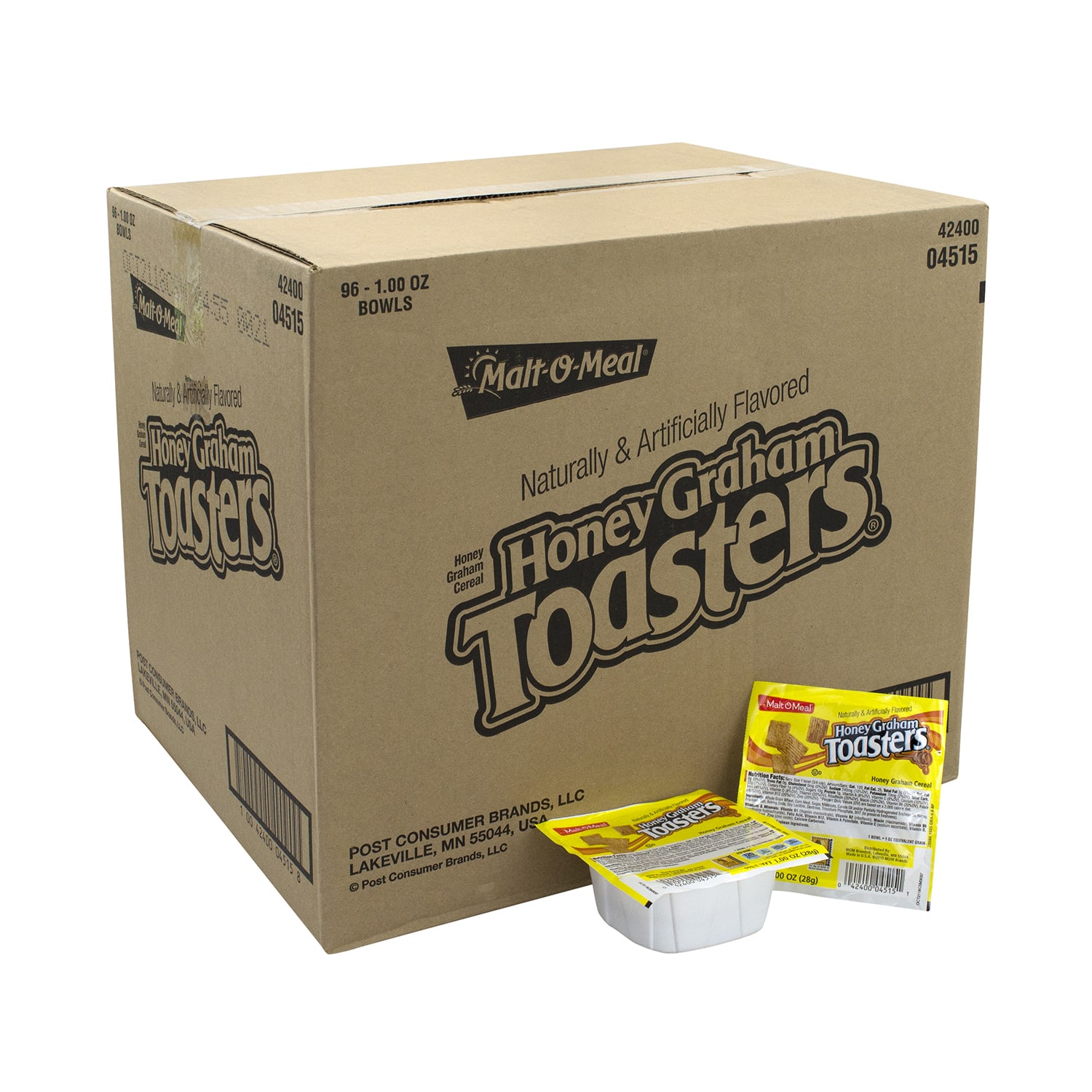 Malt-O-Meal Honey Graham Toasters Cereal Bowls, 1 Oz, Pack Of 96 Boxes - Image 4