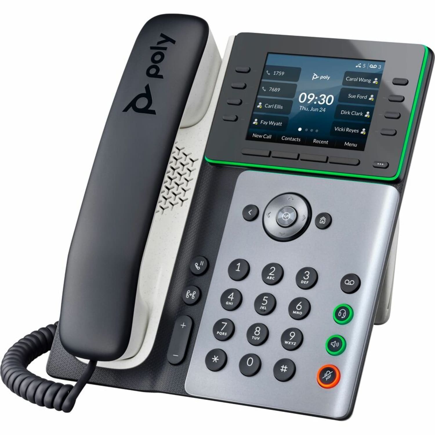 Poly Edge E320 IP Phone, Corded/Cordless, White/Midnight Blue - Image 5