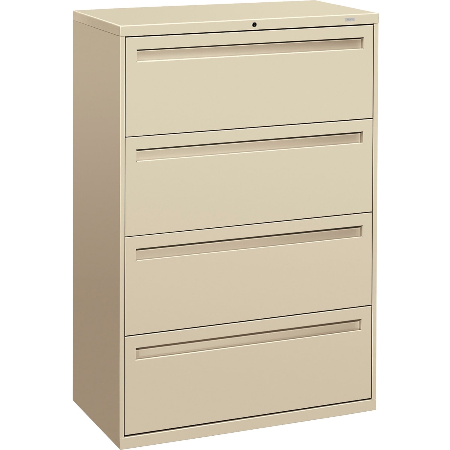 HON Brigade 700 36inW x 18inD Lateral 4-Drawer File Cabinet, Putty - Image 3