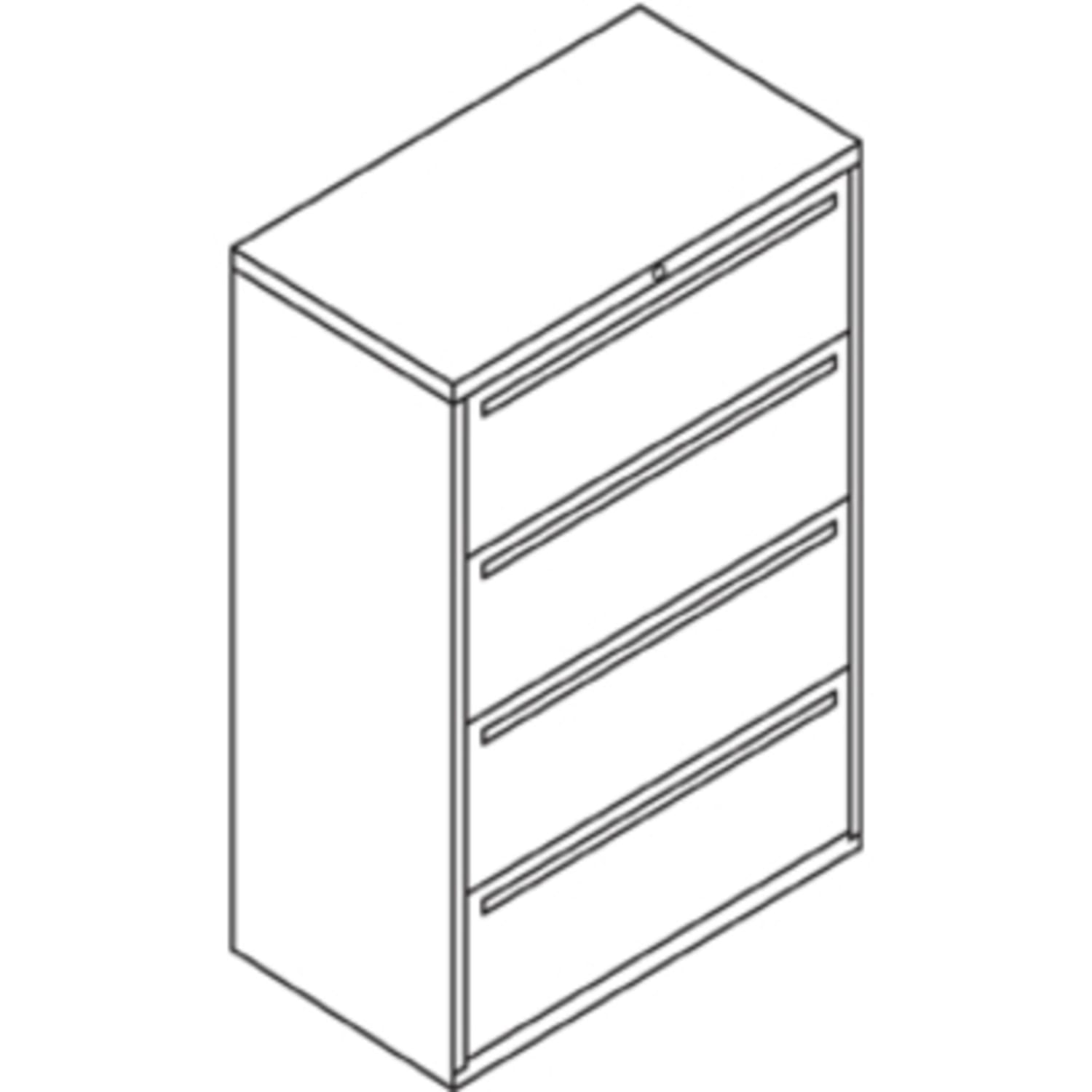 HON Brigade 700 36inW x 18inD Lateral 4-Drawer File Cabinet, Putty - Image 4