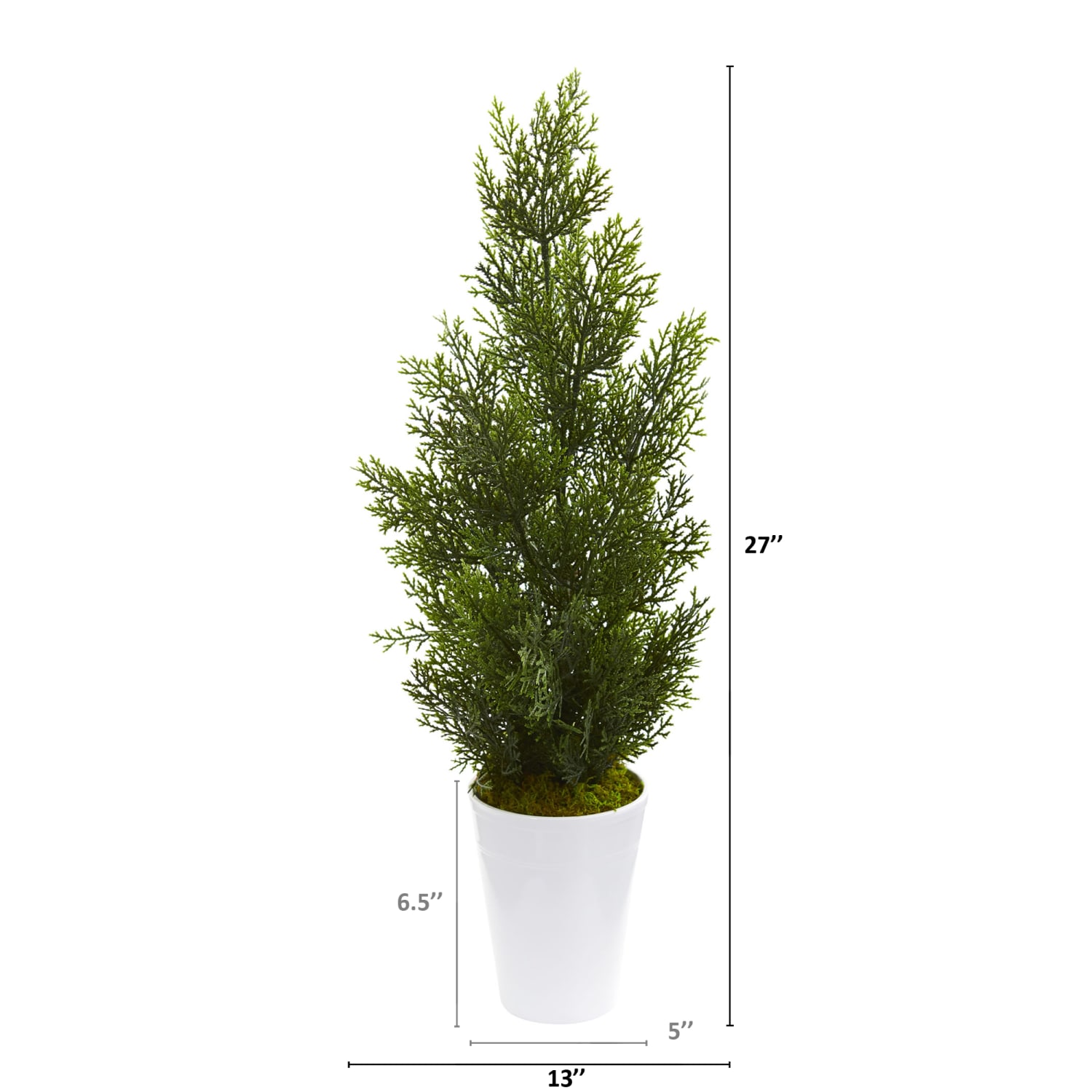 Nearly Natural Cedar Pine 27inH Artificial Indoor/Outdoor Mini Tree With Decorative Planter, 27inH x 13inW x 13inD, Green - Image 3