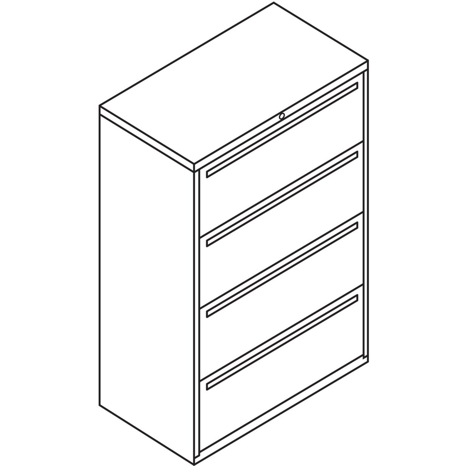 HON Brigade 700 36inW x 18inD Lateral 4-Drawer File Cabinet, Black - Image 4