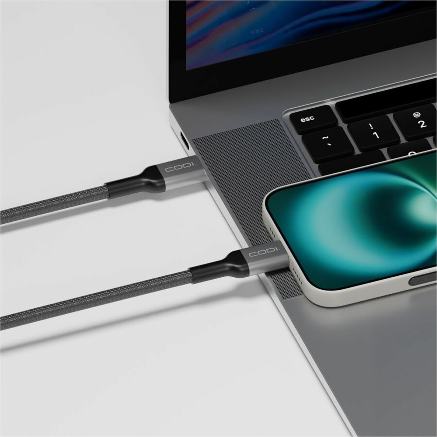 CODi 6ft USB-C to USB-C Braided Nylon Charge & Sync Cable - 6 ft USB-C Data Transfer Cable - First End: 1x USB Type C - A01069 - Image 6